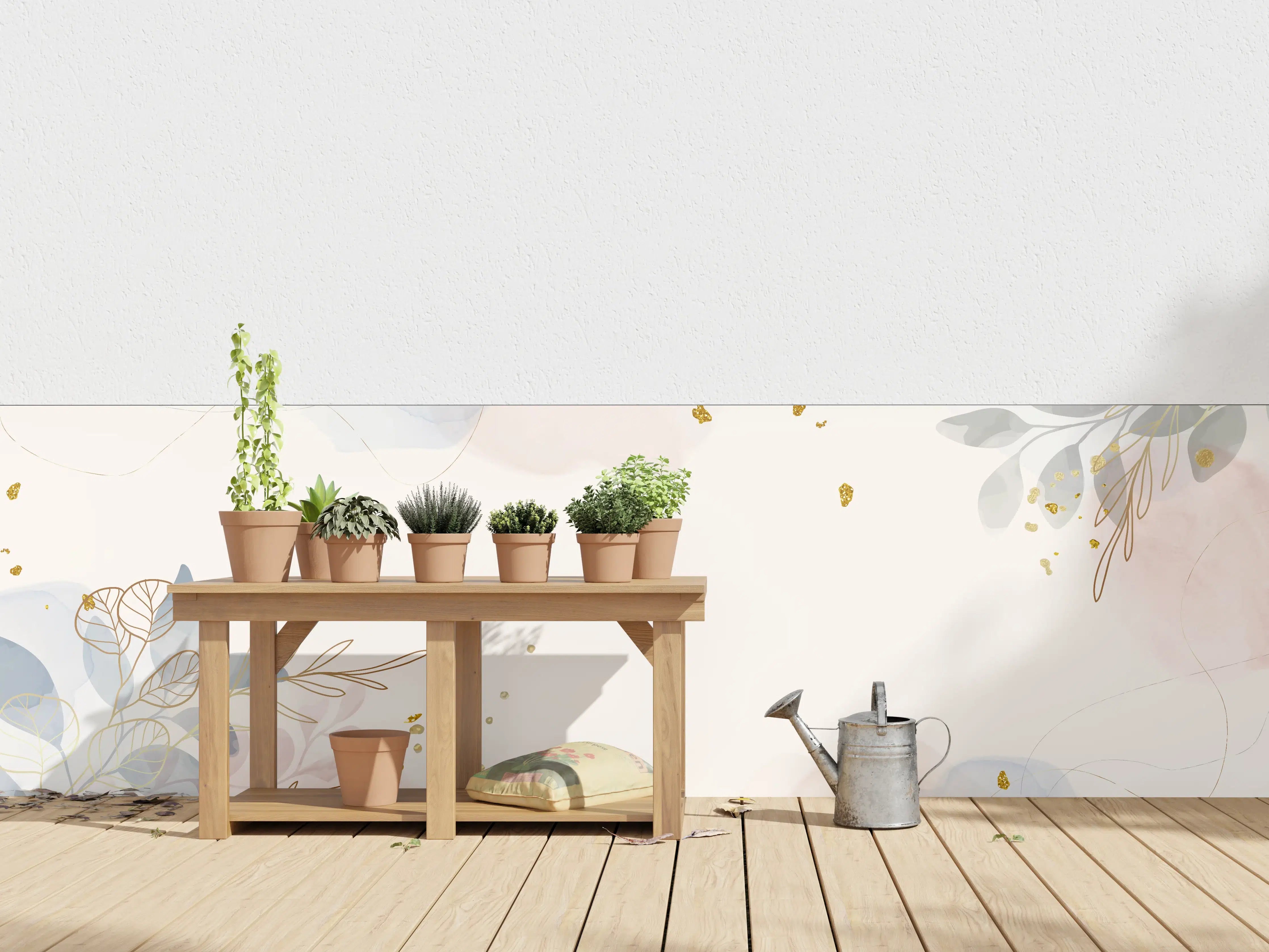 Wandverkleidung außen - Zartes Blumen Aquarell Design