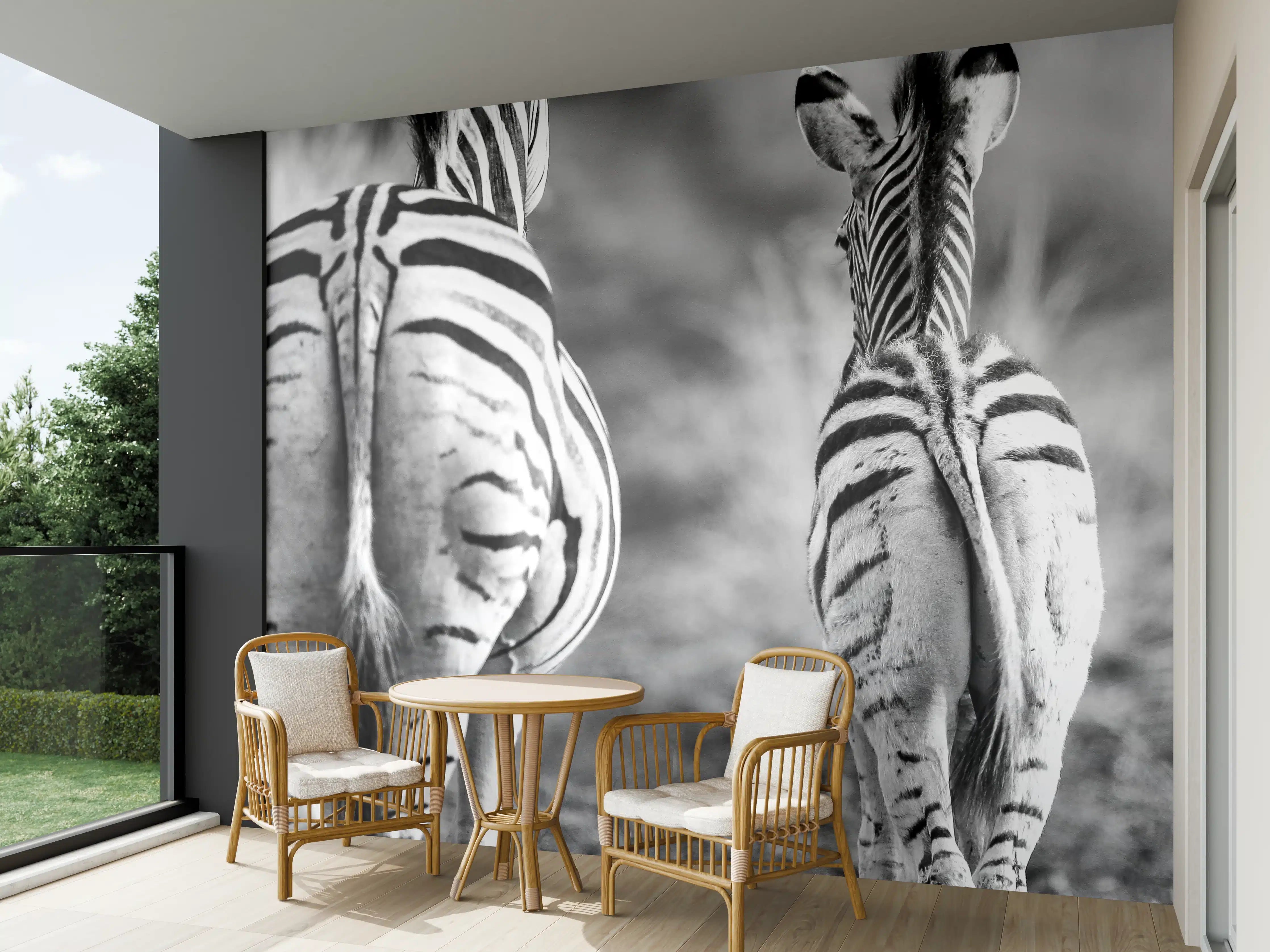Wandverkleidung außen - Zebra - schwarz-weiß