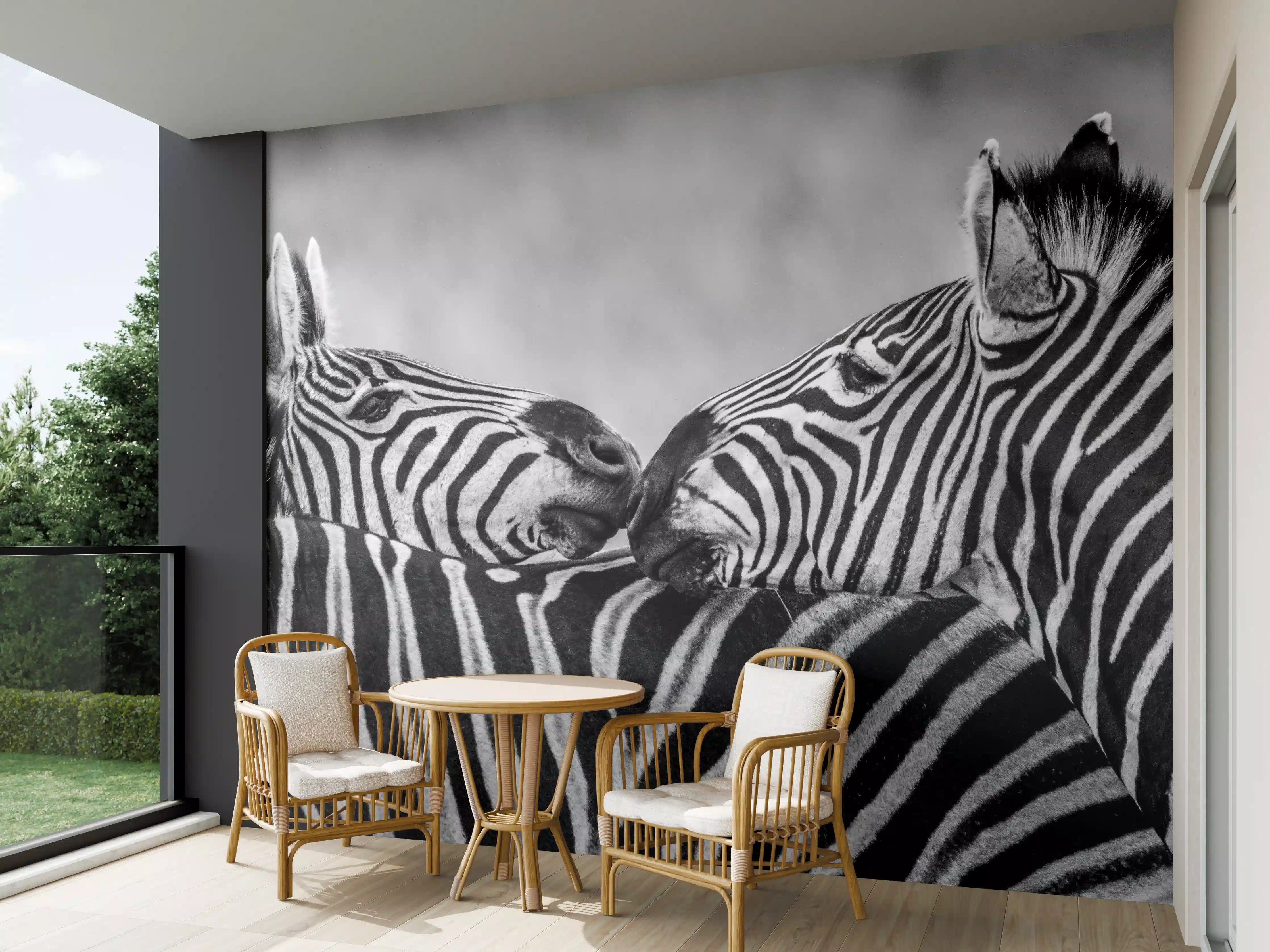 Wandverkleidung außen - Zebras - Schwarz-weiß