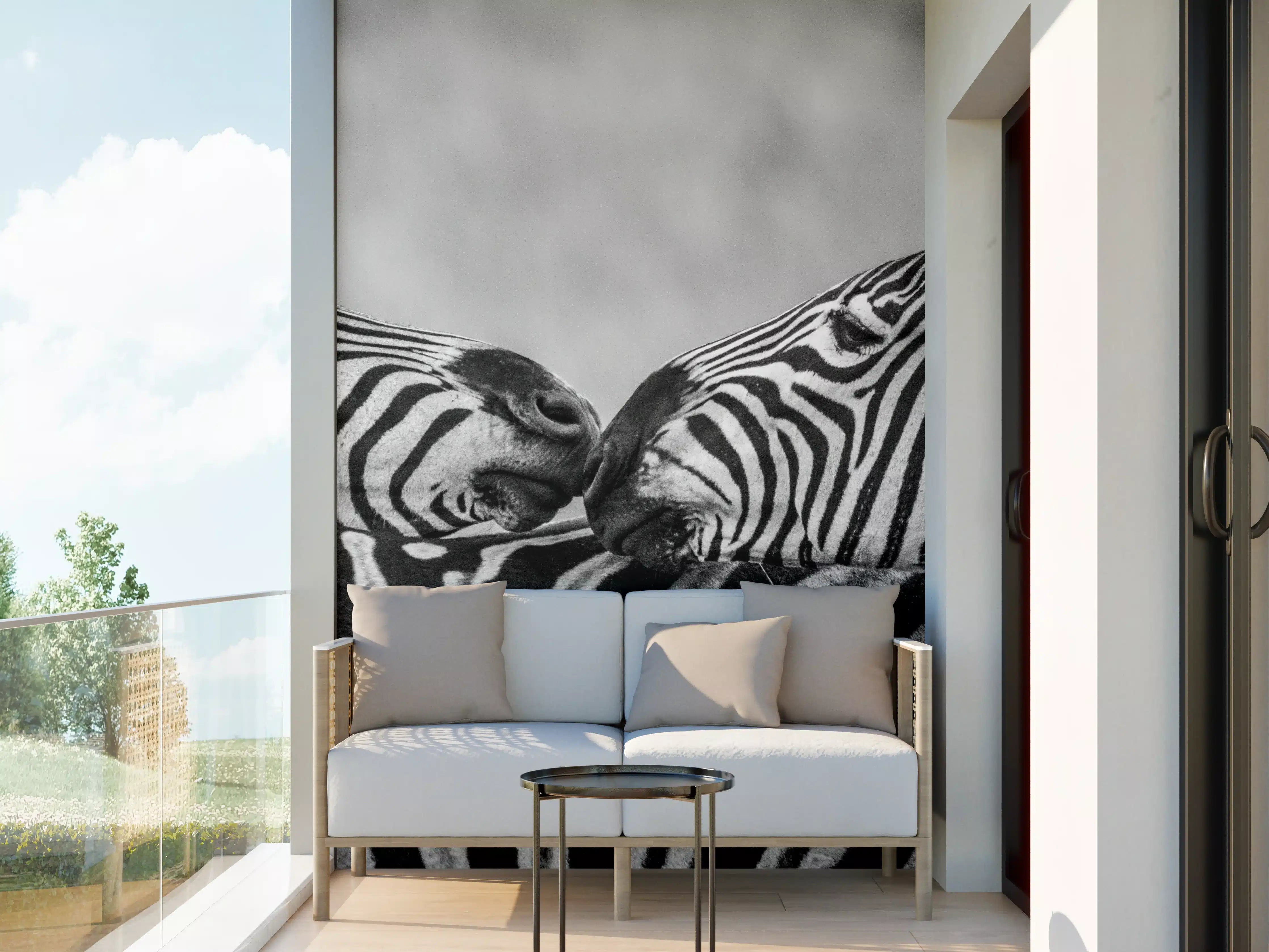 Wandverkleidung außen - Zebras - Schwarz-weiß