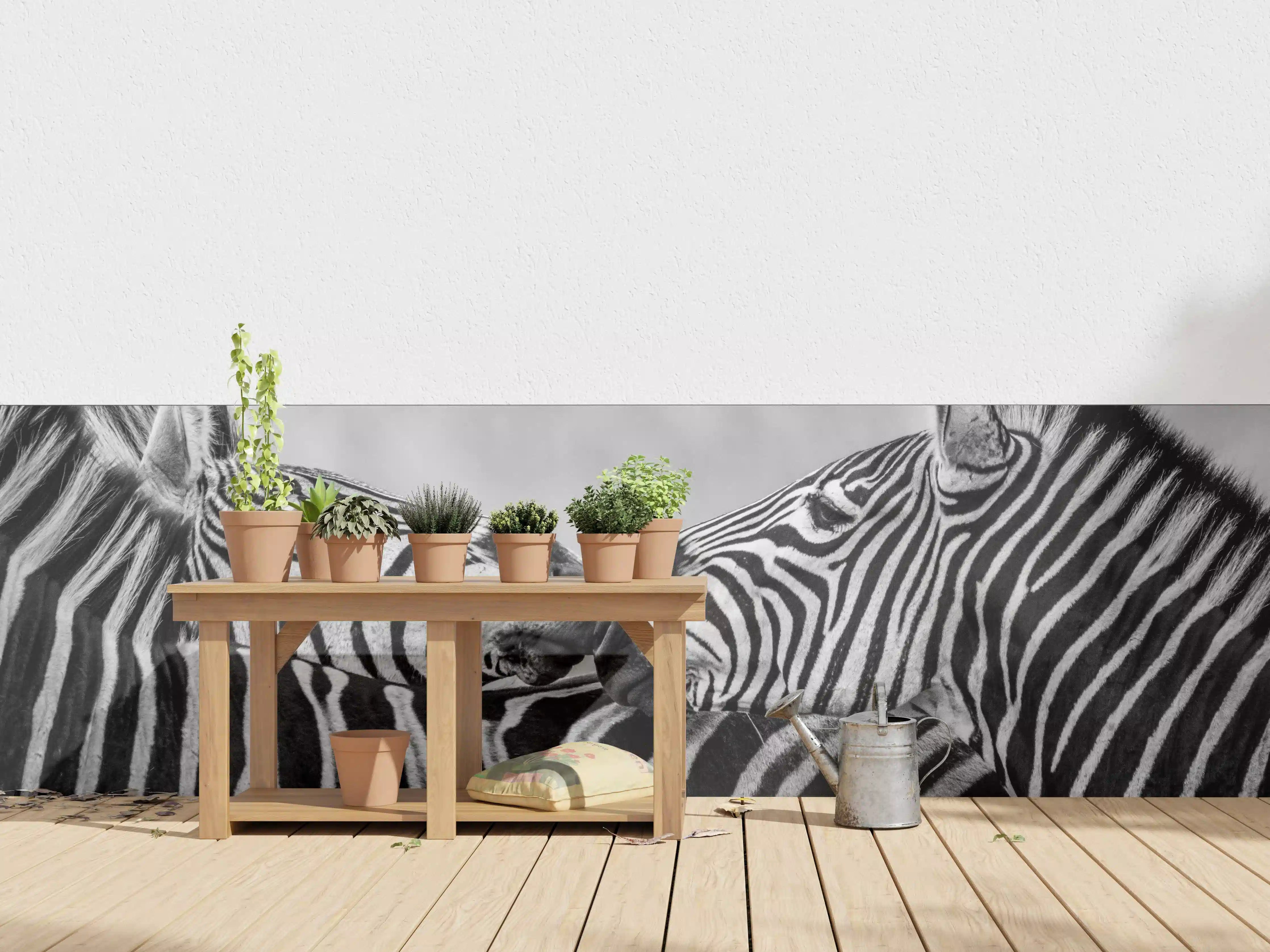 Wandverkleidung außen - Zebras - Schwarz-weiß