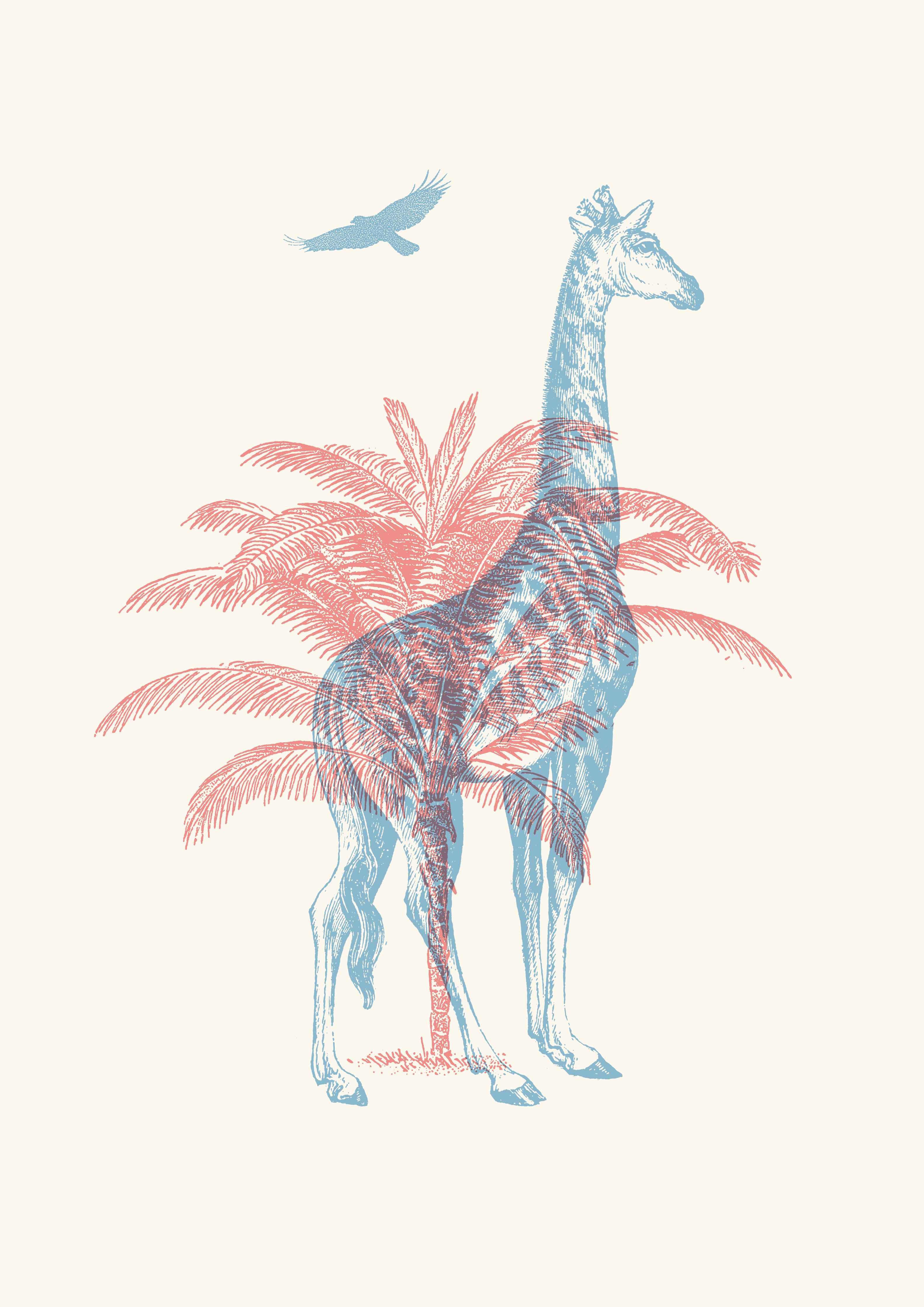 Wandverkleidung außen-Zeichnung einer Giraffe - Moderne Kunst