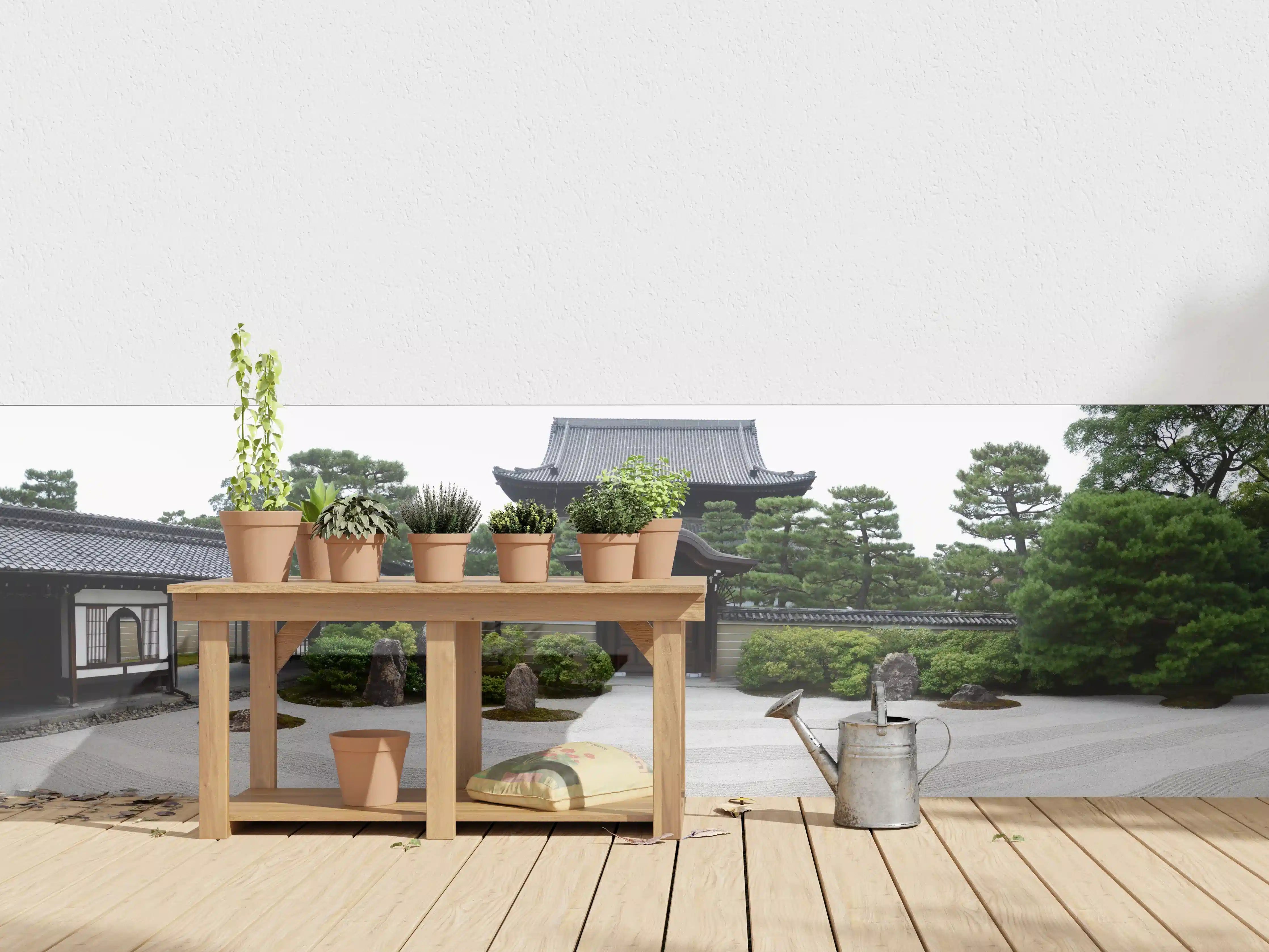 Wandverkleidung außen - Zen-Garten mit traditionellem Tor