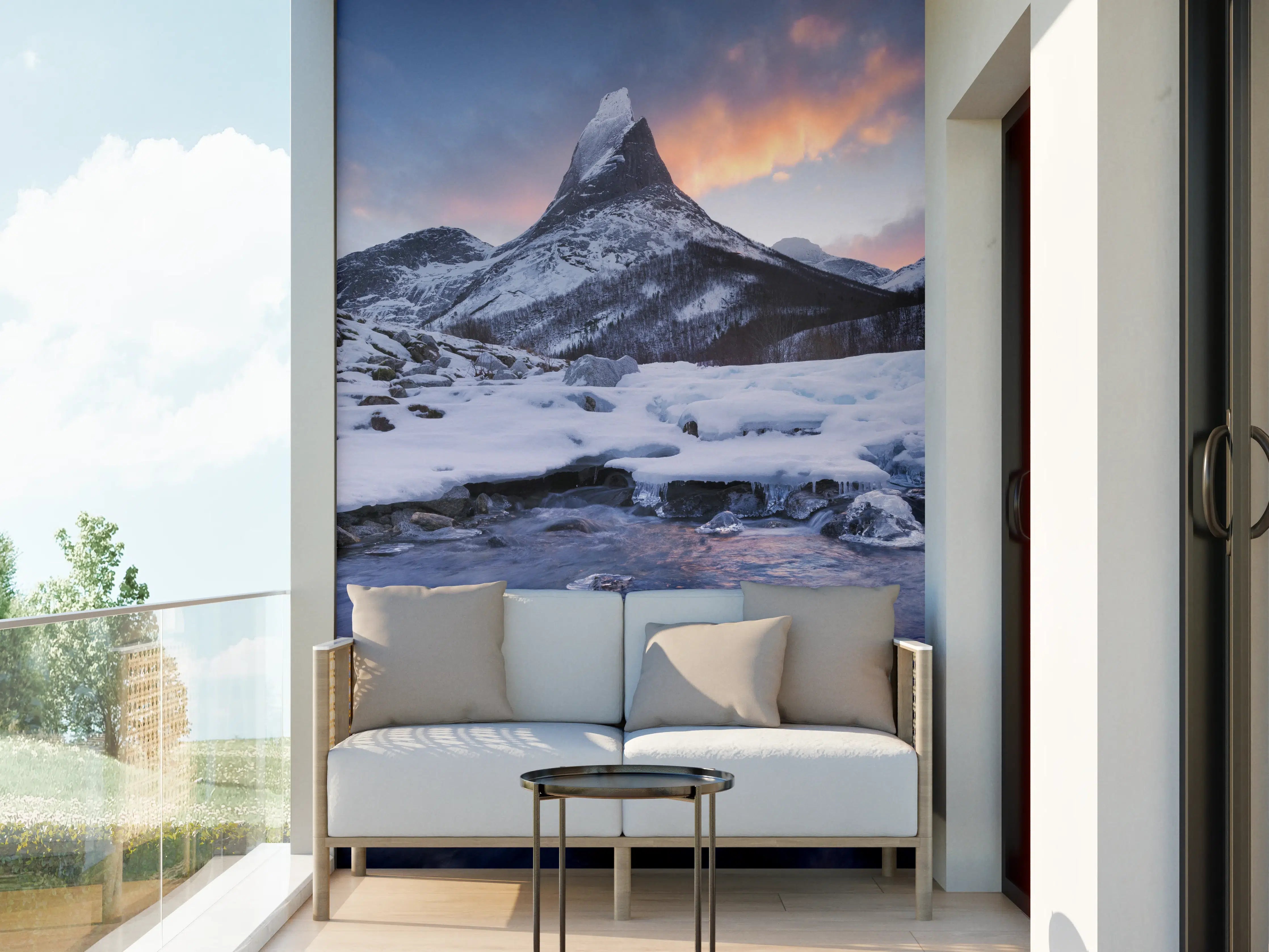 Wandverkleidung außen - "Moderne Grau-Weiße Marmorstruktur - Wandbild Kunstdruck"