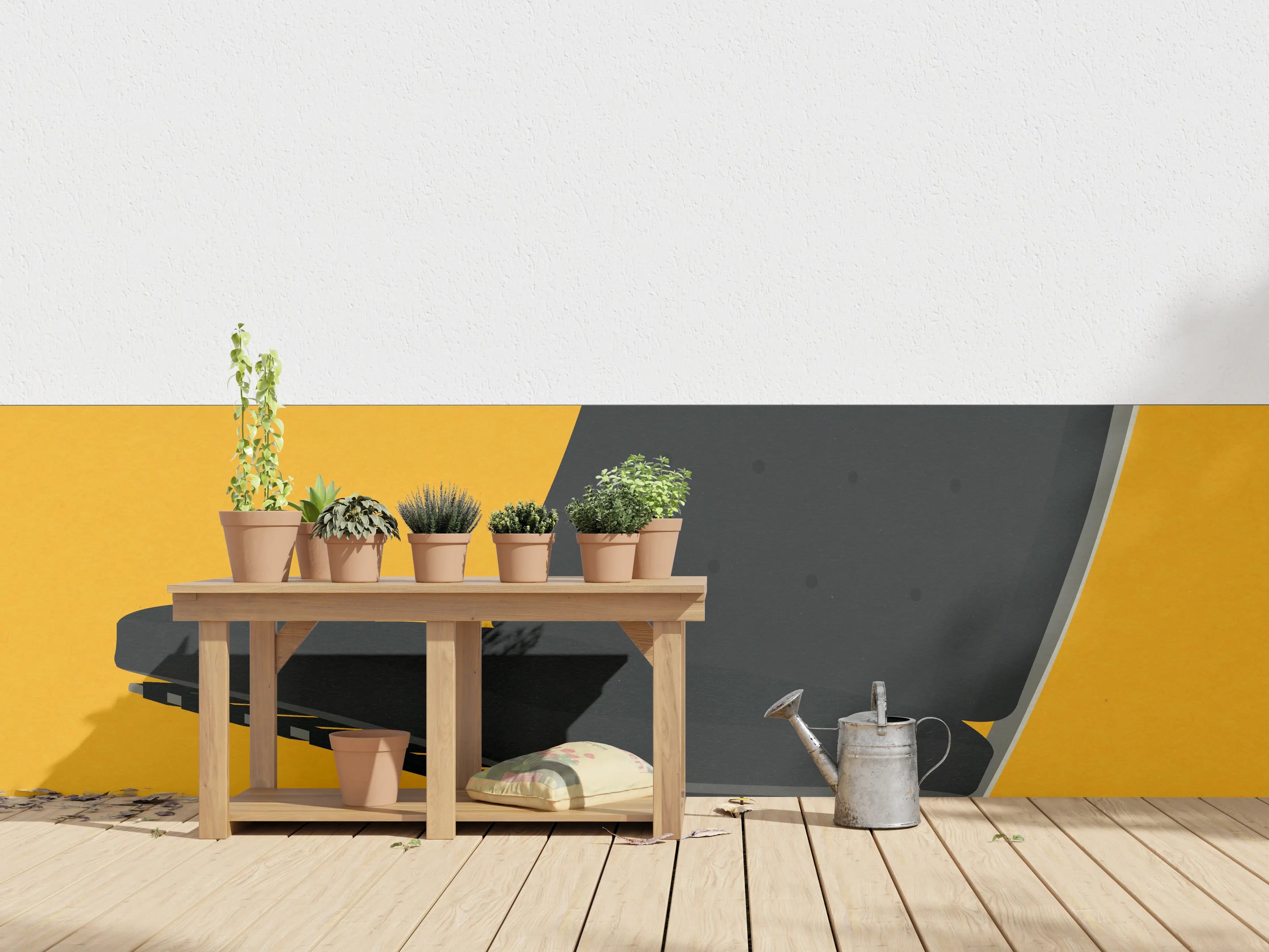 Wandverkleidung außen - "Moderne weiße Keramikvase mit goldenen Akzenten - Exklusives Wohnaccessoire"