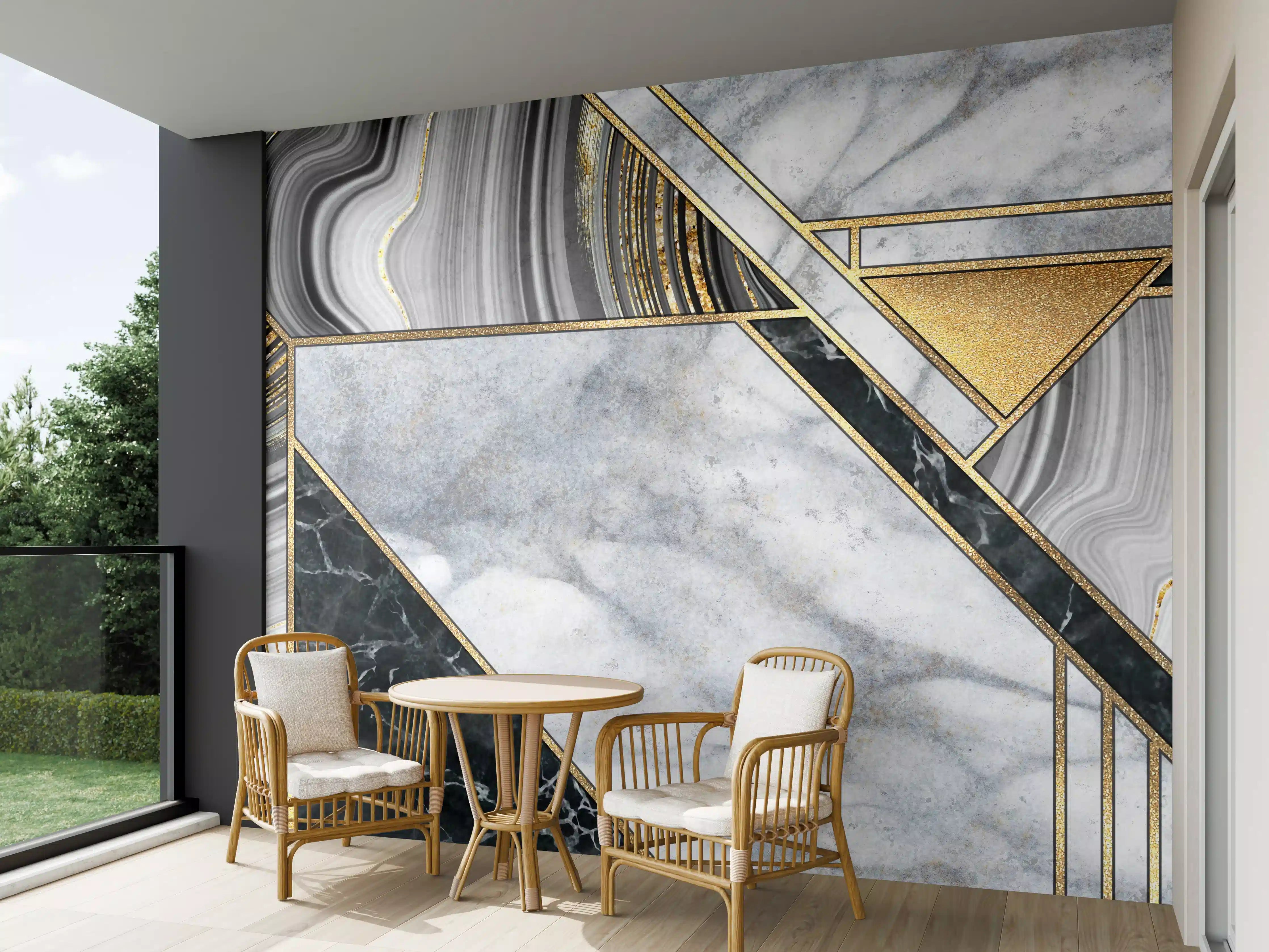 Wandverkleidung außen - abstrakter Art Deco Hintergrund