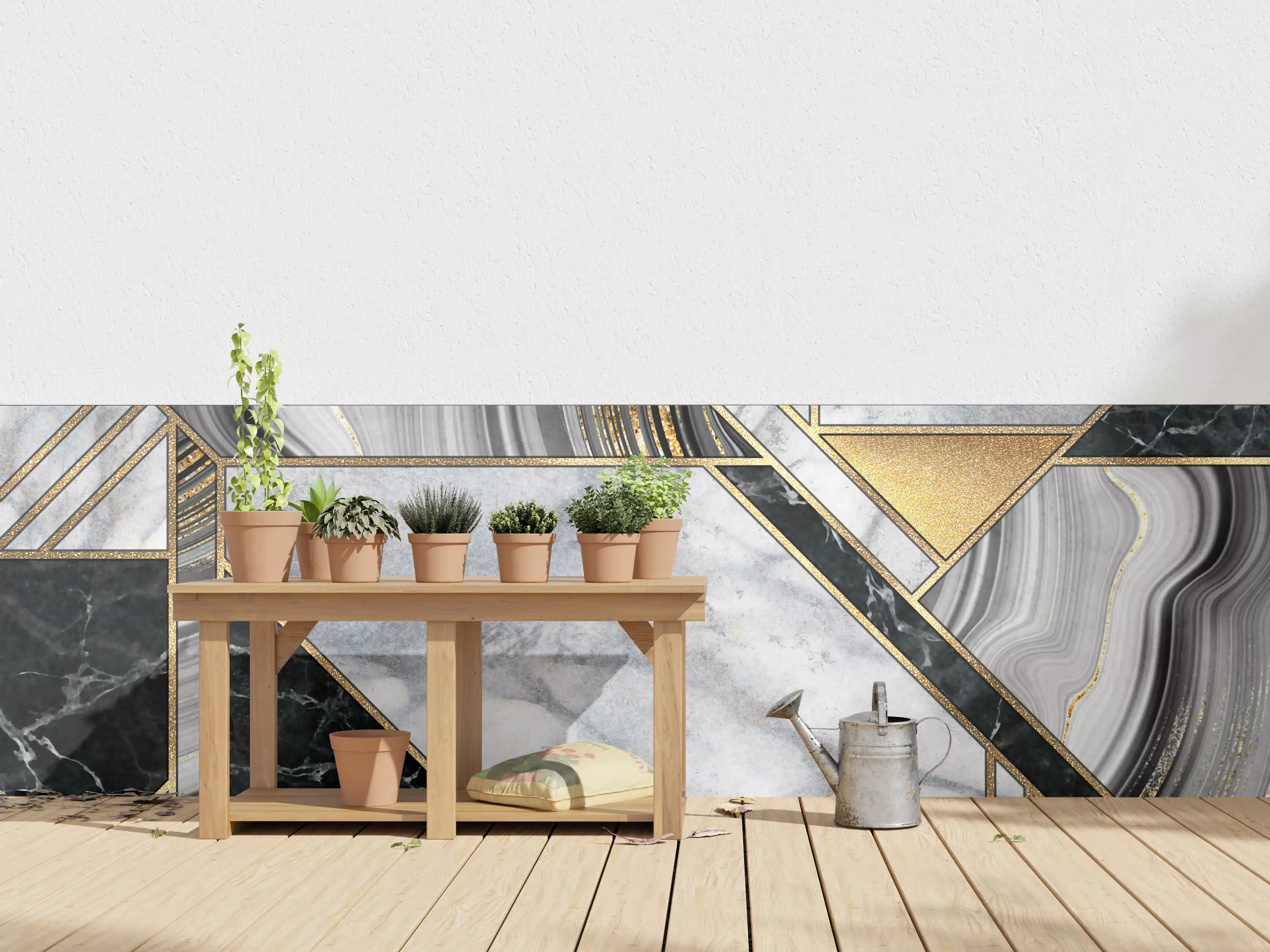Wandverkleidung außen - abstrakter Art Deco Hintergrund