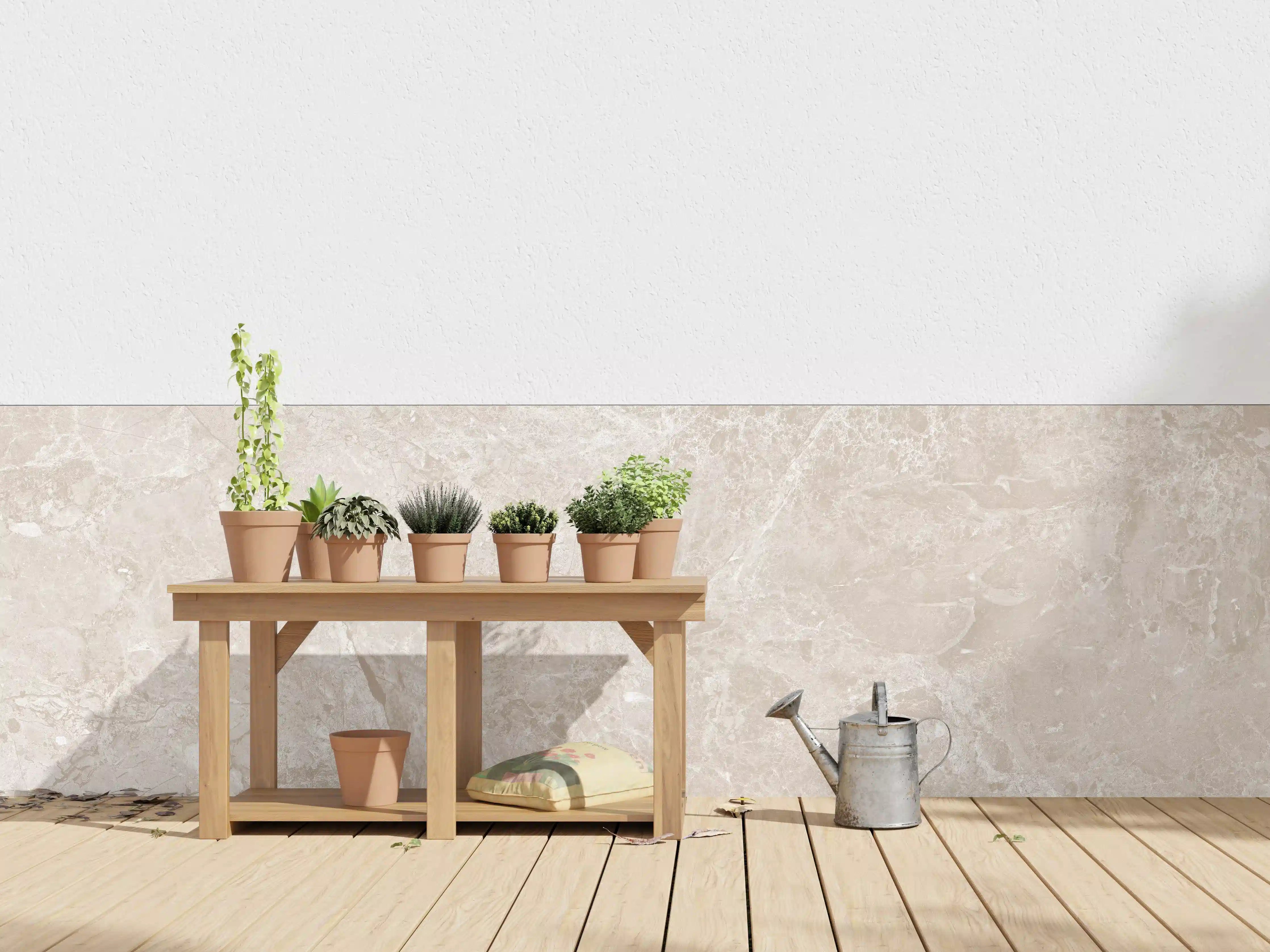 Wandverkleidung außen - beiger Naturmarmor
