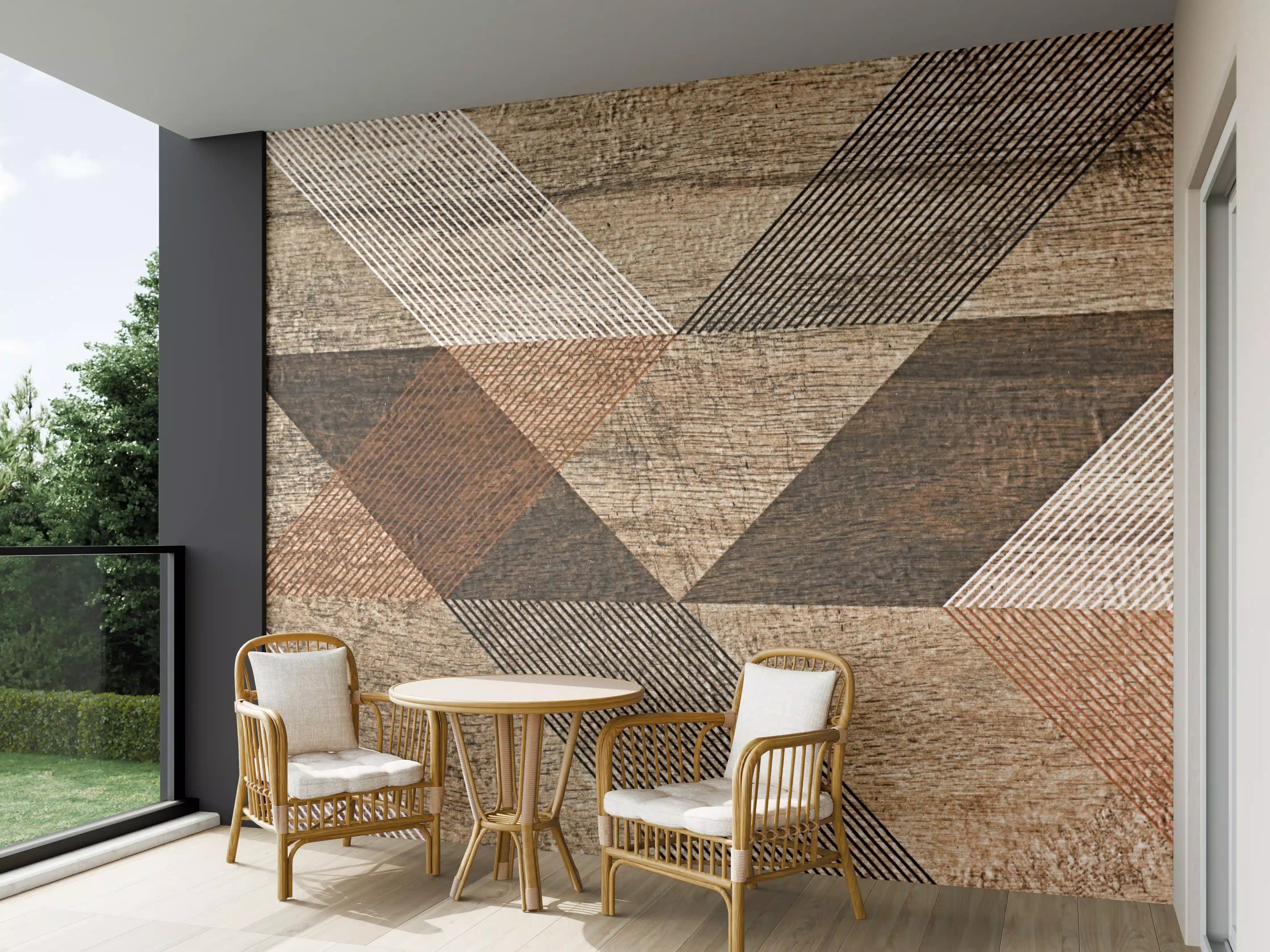 Wandverkleidung außen - geometrisches Mosaik Design