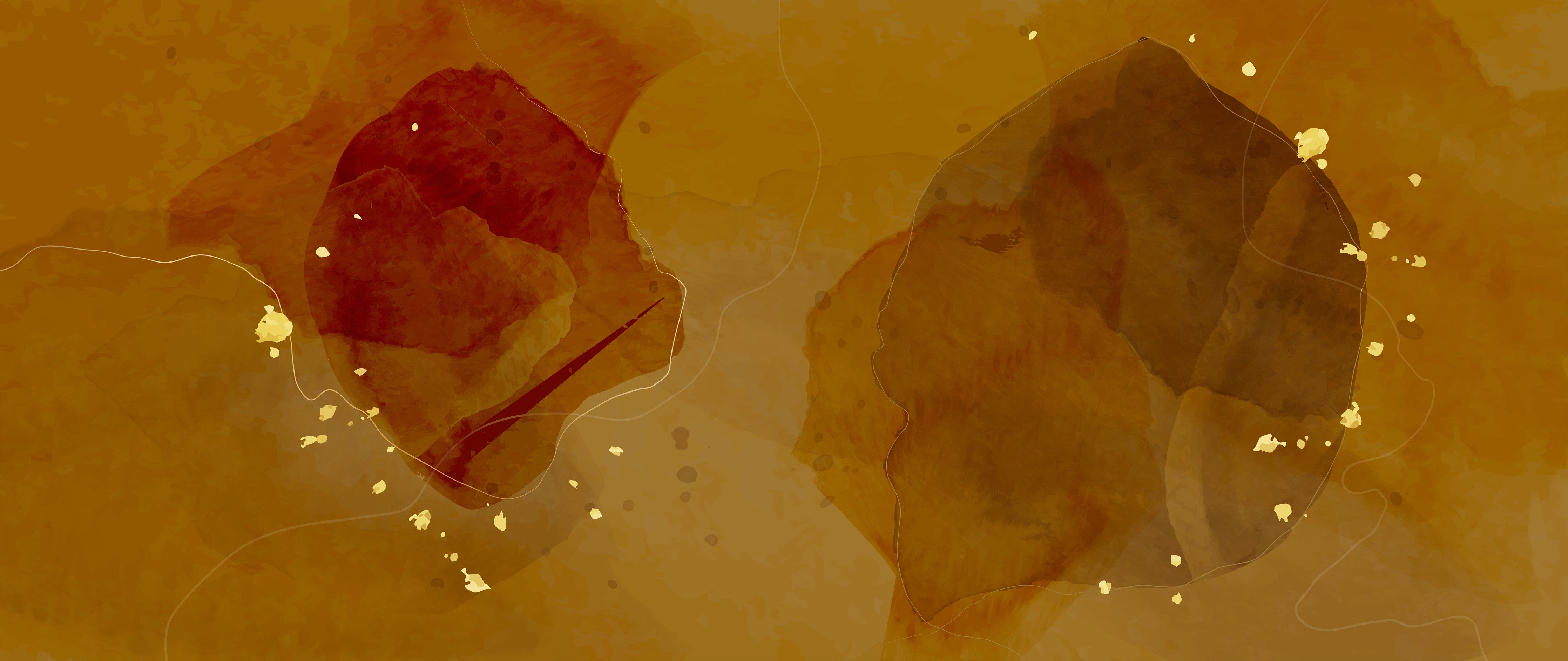 Waschbecken-Rückwand-Abstrakte Aquarellstruktur in Goldbraun