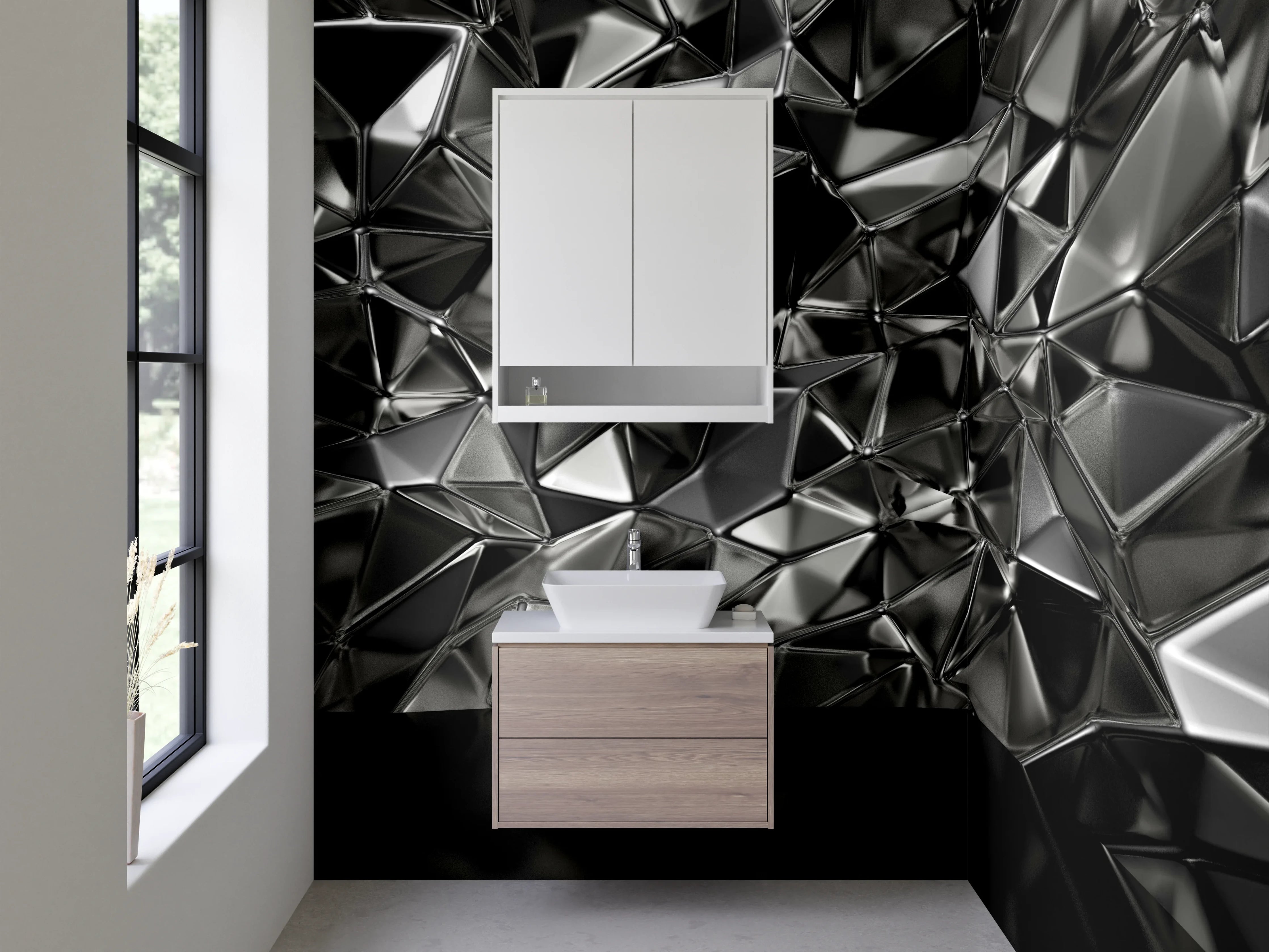 Waschbecken-Rückwand - Abstrakte Metall-Struktur für Küchenrückwand