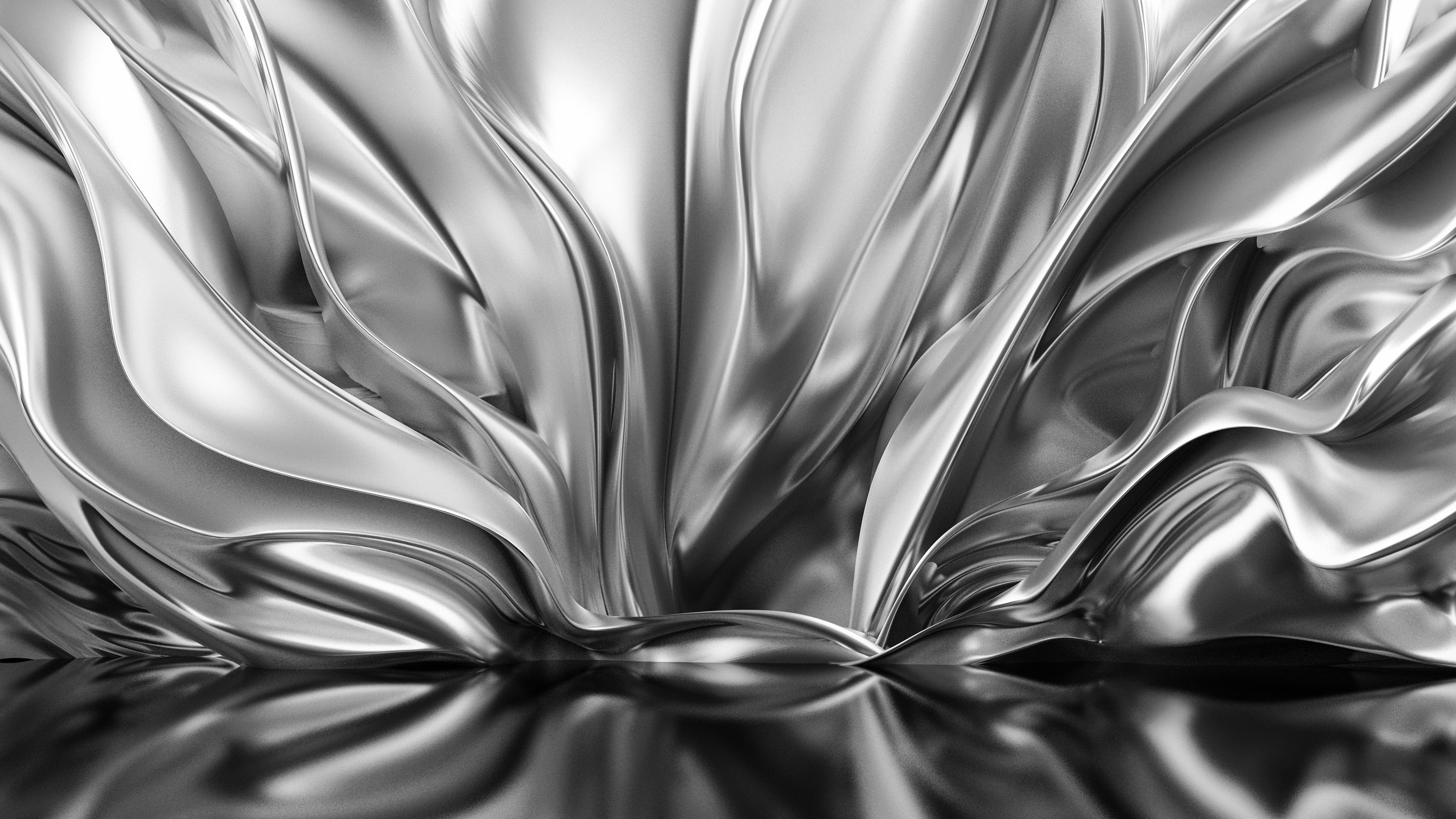 Waschbecken-Rückwand-Abstrakte Metallic Wellen in Silber