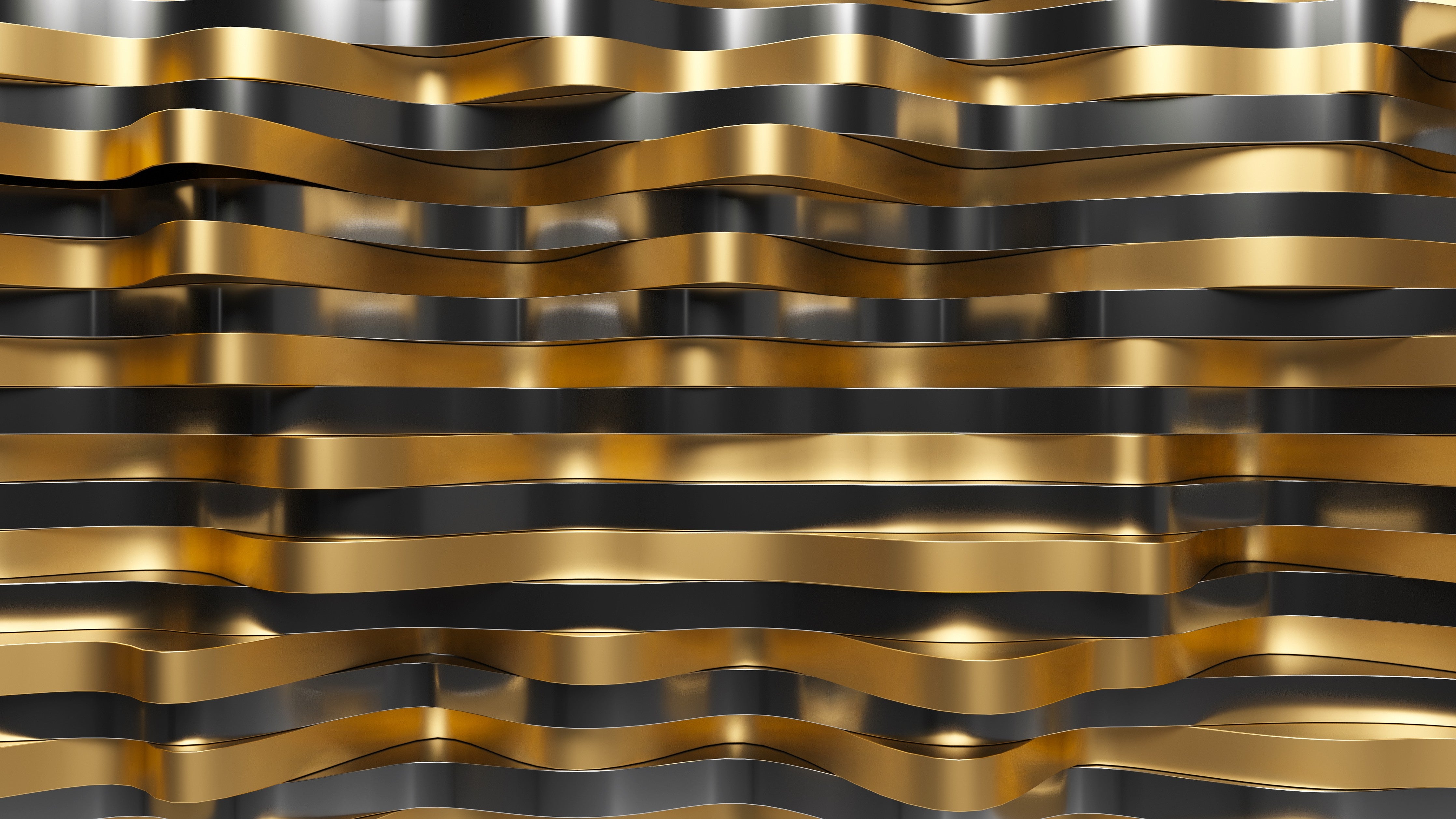 Waschbecken-Rückwand-Abstrakte Wellen aus Gold und Silber