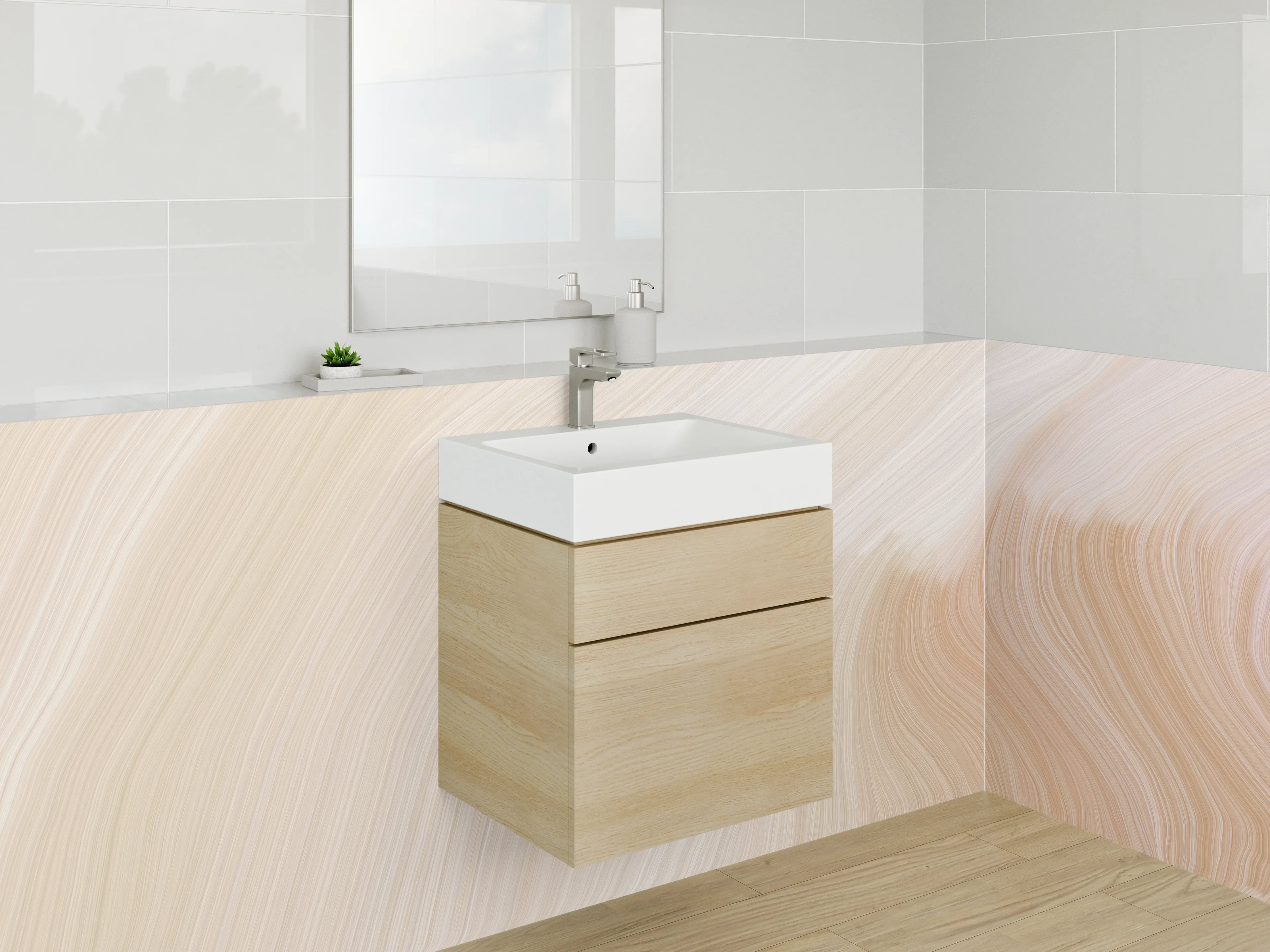 Waschbecken-Rückwand - Abstrakte beige Textur für Rückwände