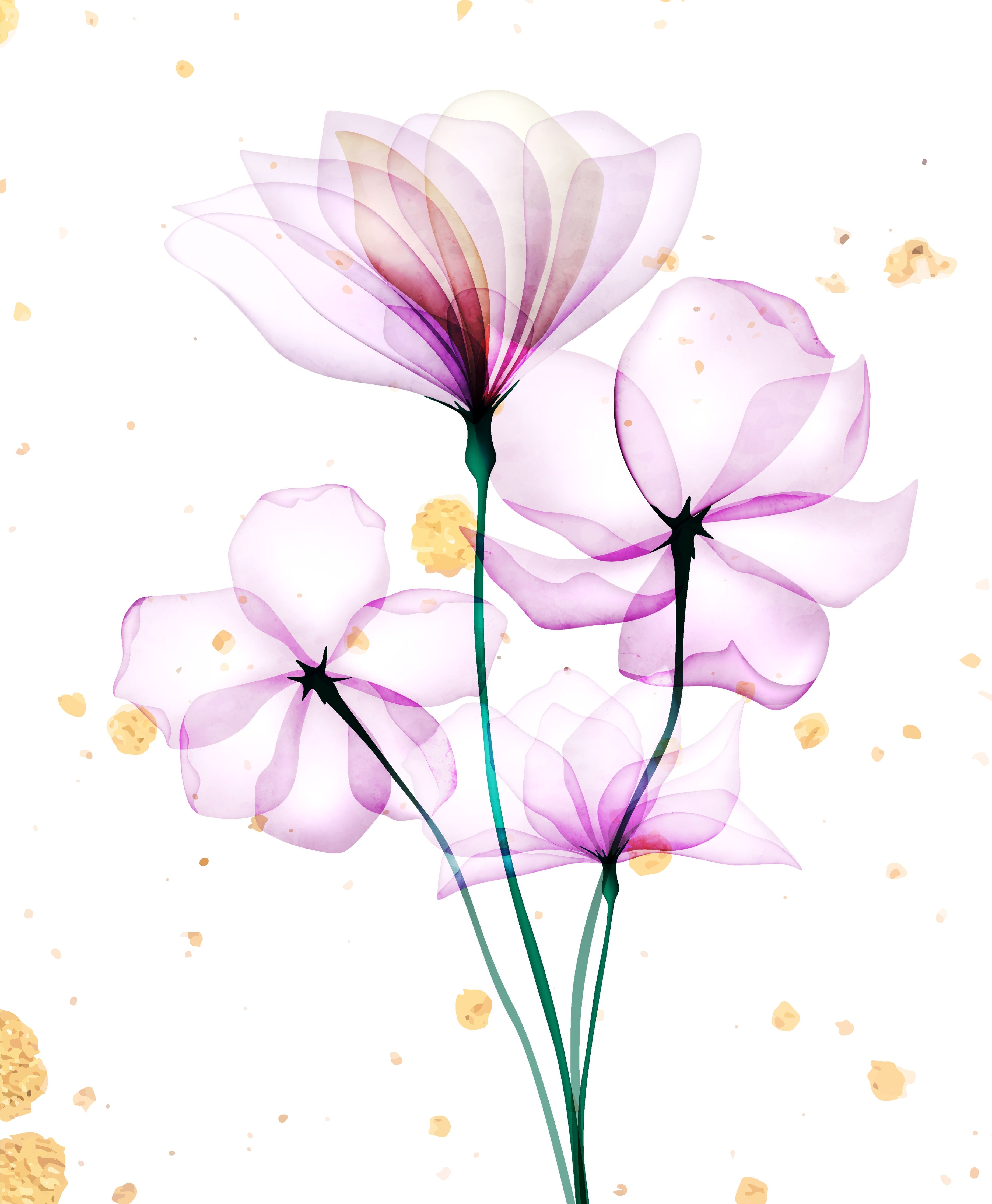 Waschbecken-Rückwand-Aquarell Blumen Design zart violett