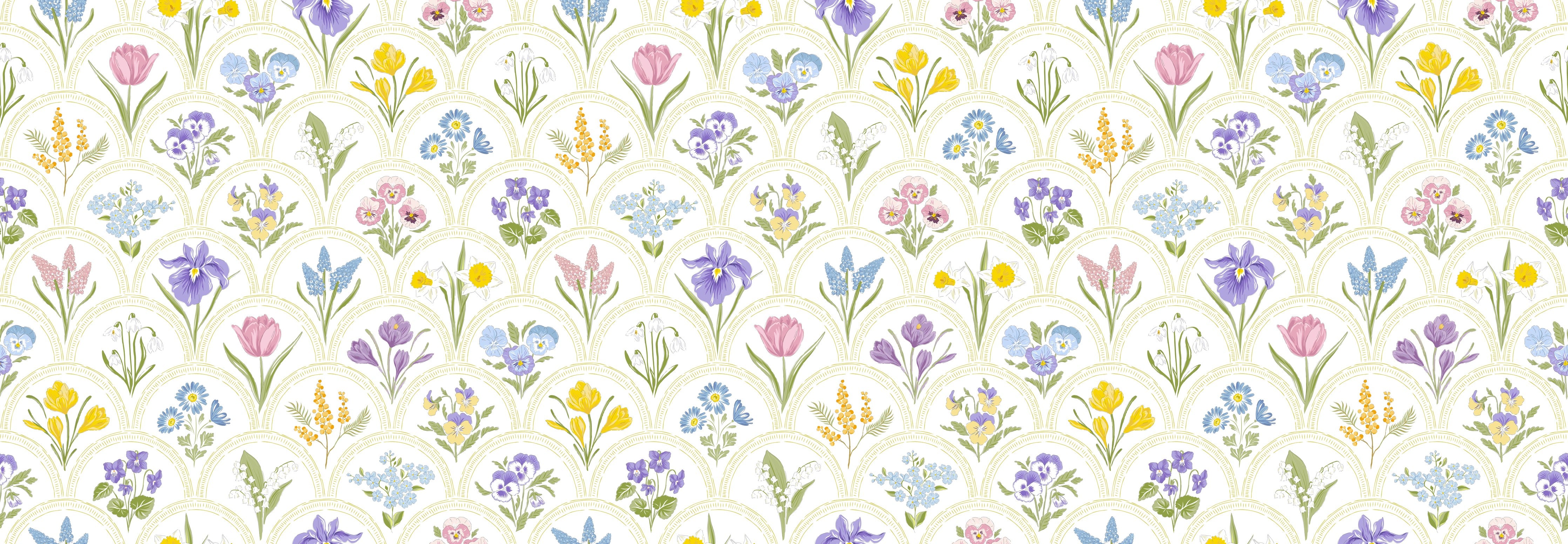 Waschbecken-Rückwand-Aquarell Blumen Wiese Muster