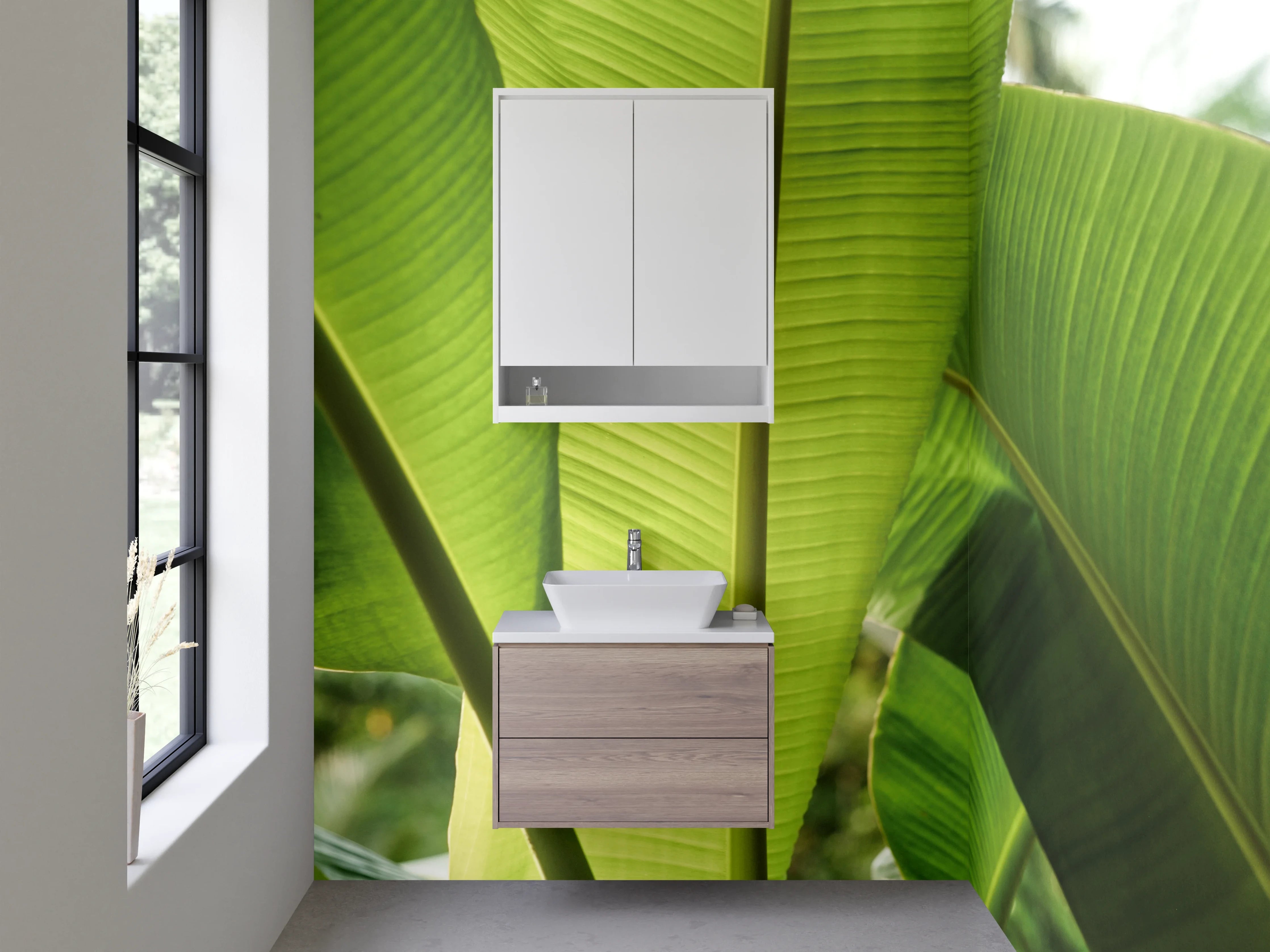 Waschbecken-Rückwand - Banane Blatt Tropisch Grün Frisch