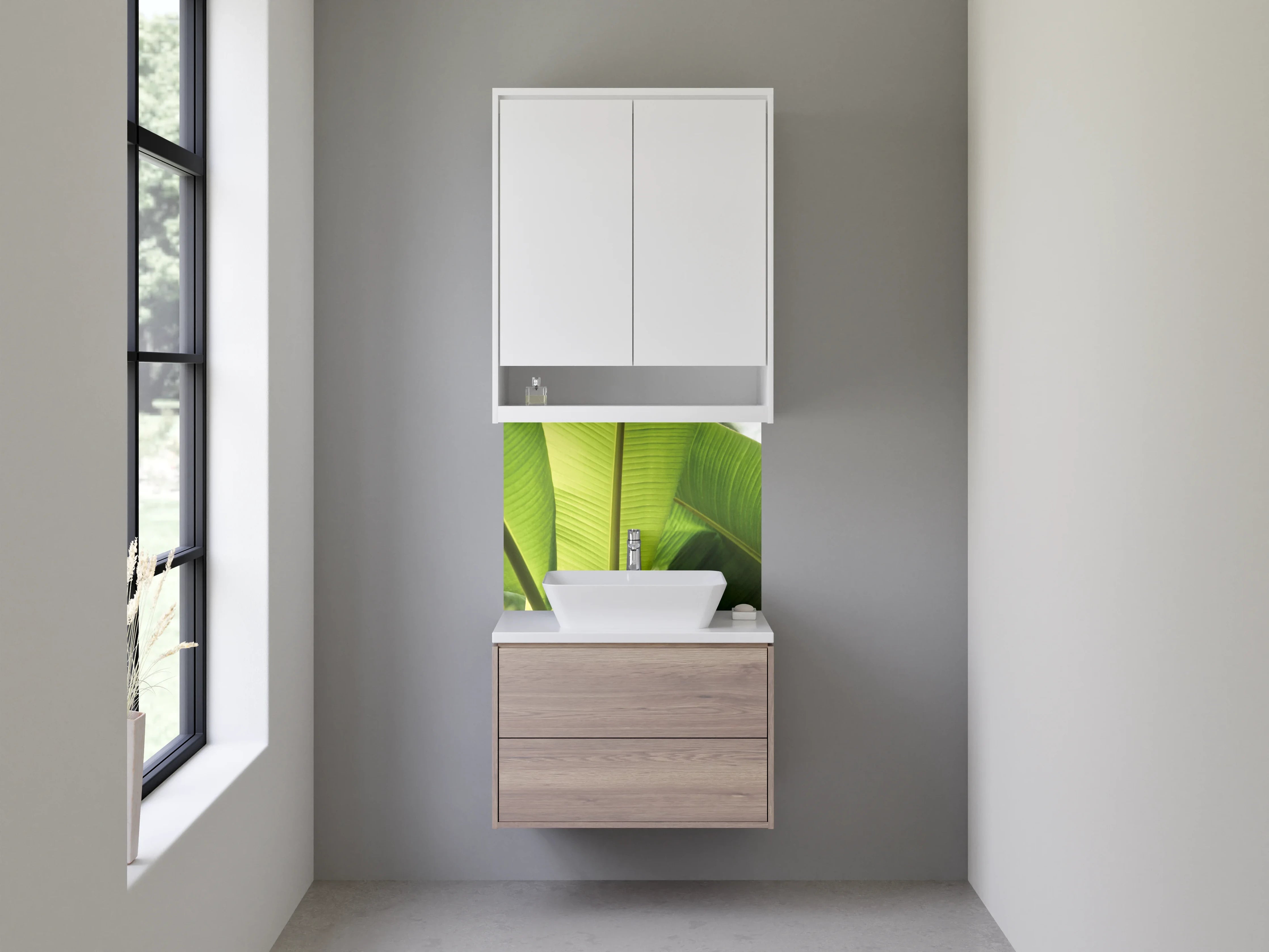 Waschbecken-Rückwand - Banane Blatt Tropisch Grün Frisch