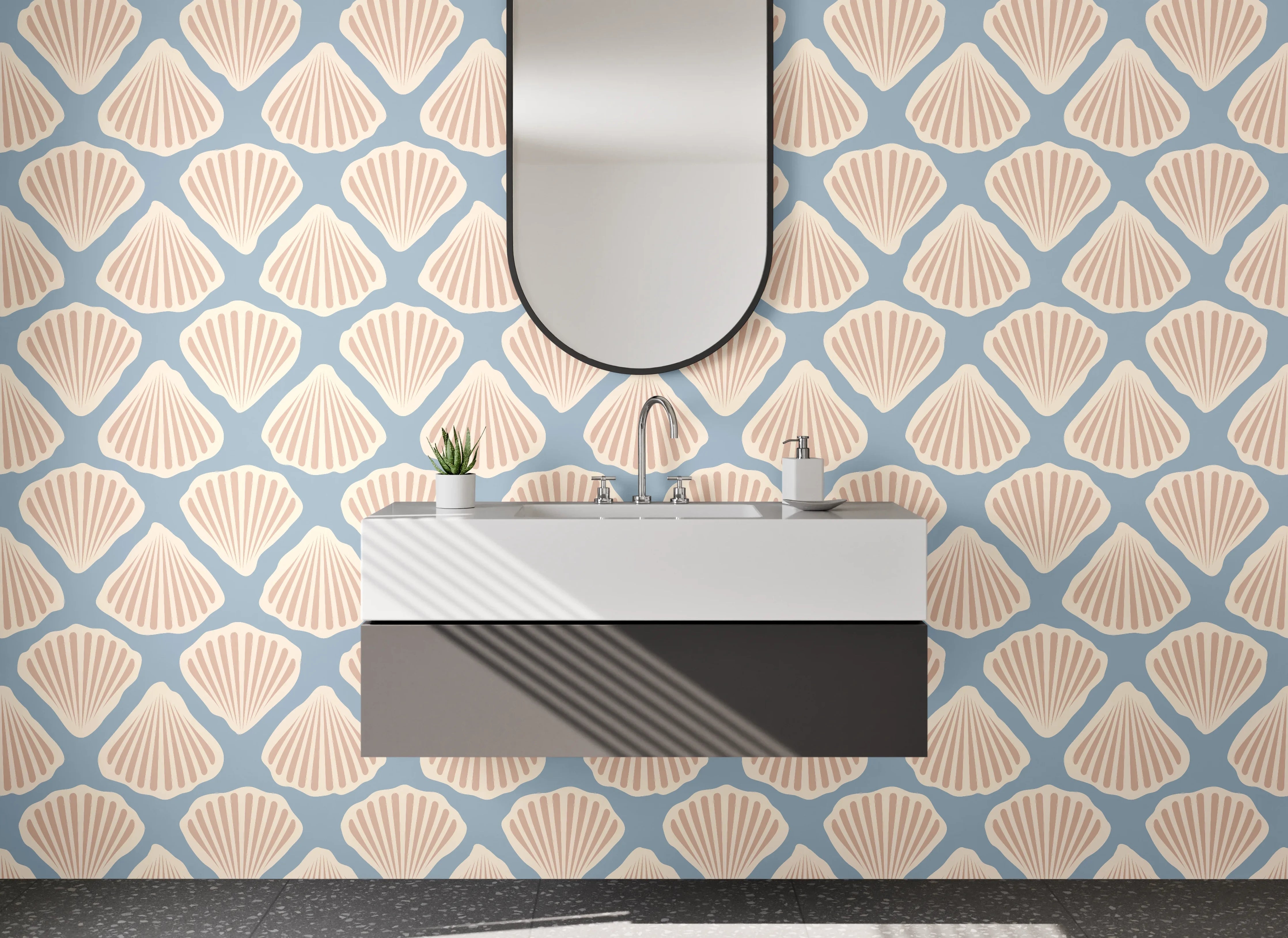 Waschbecken-Rückwand - Beach Shell Pattern