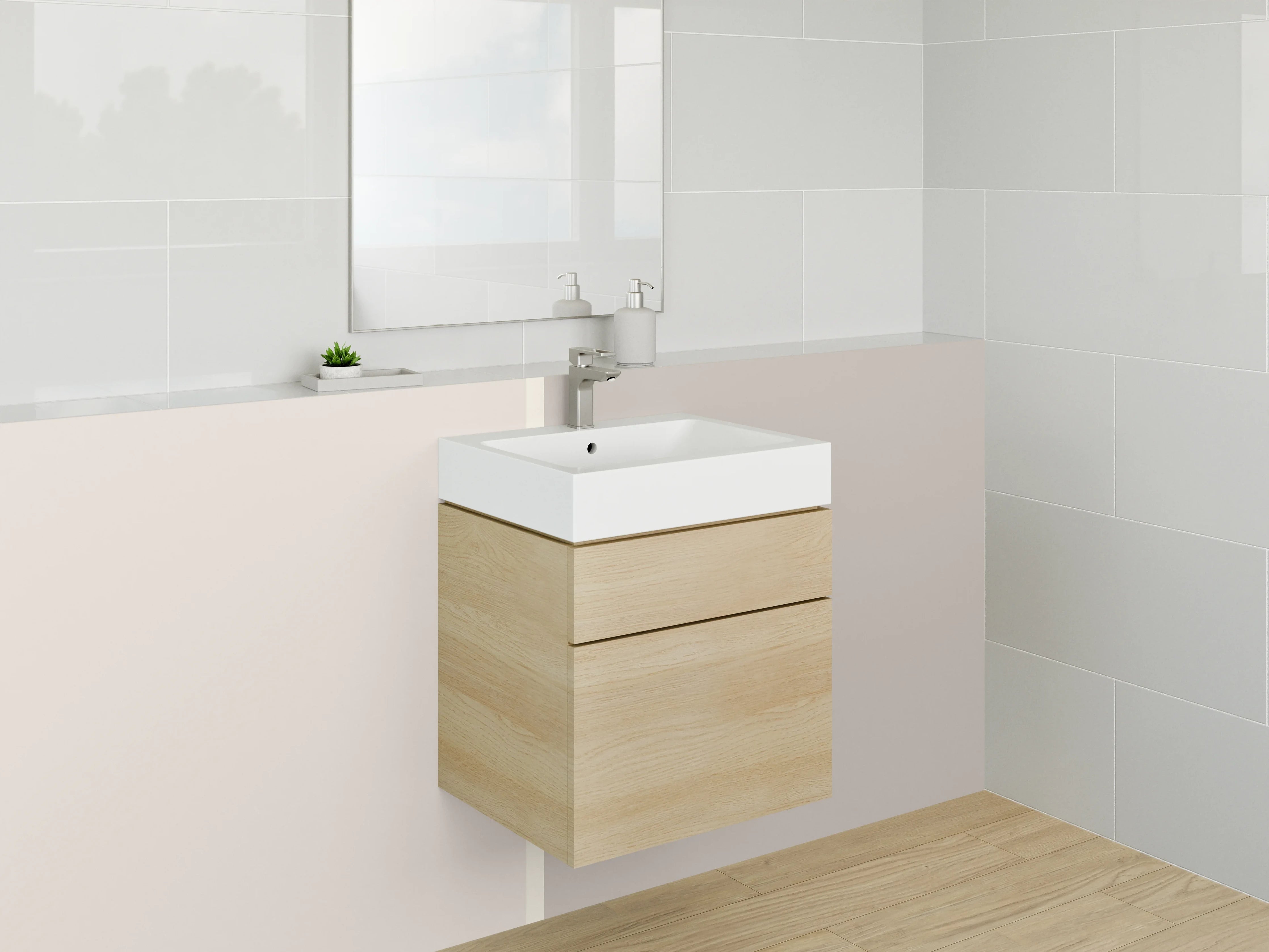 Waschbecken-Rückwand - Beige Graue Farbpalette