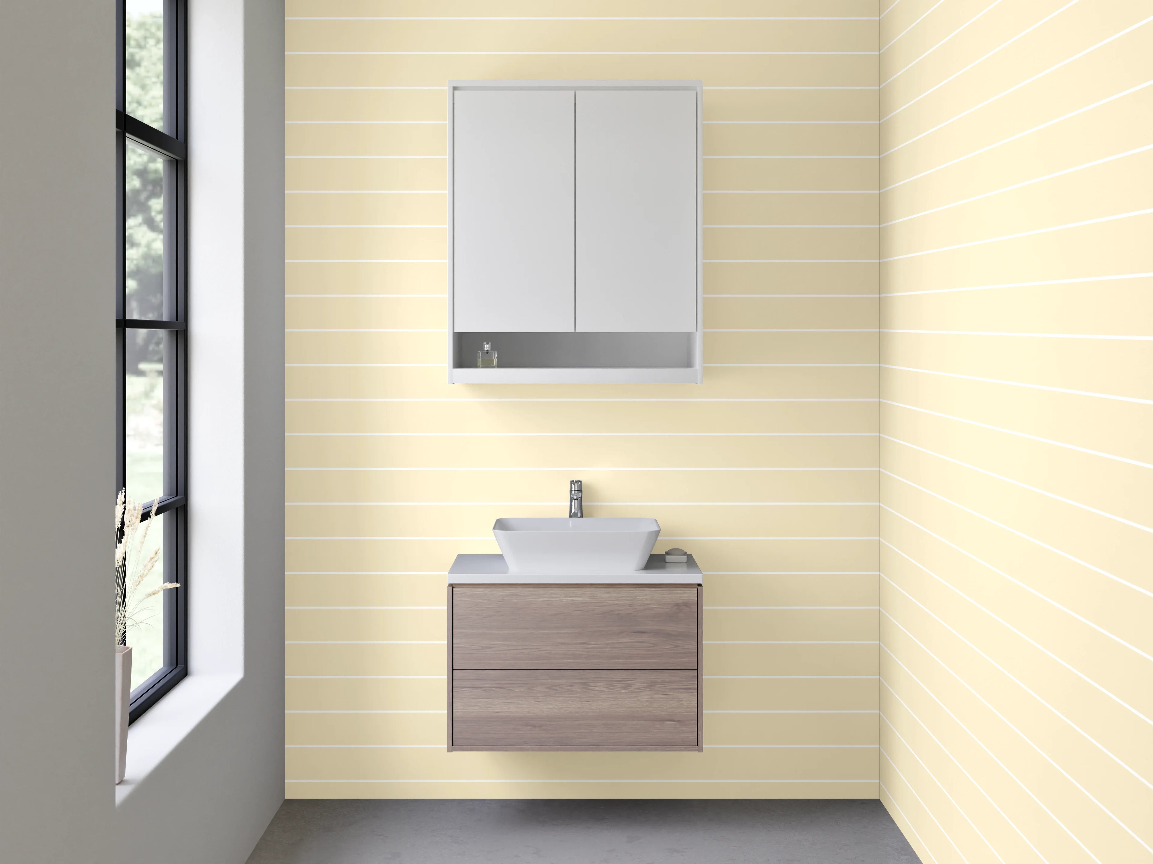 Waschbecken-Rückwand - Beige Linienmuster für Rückwände