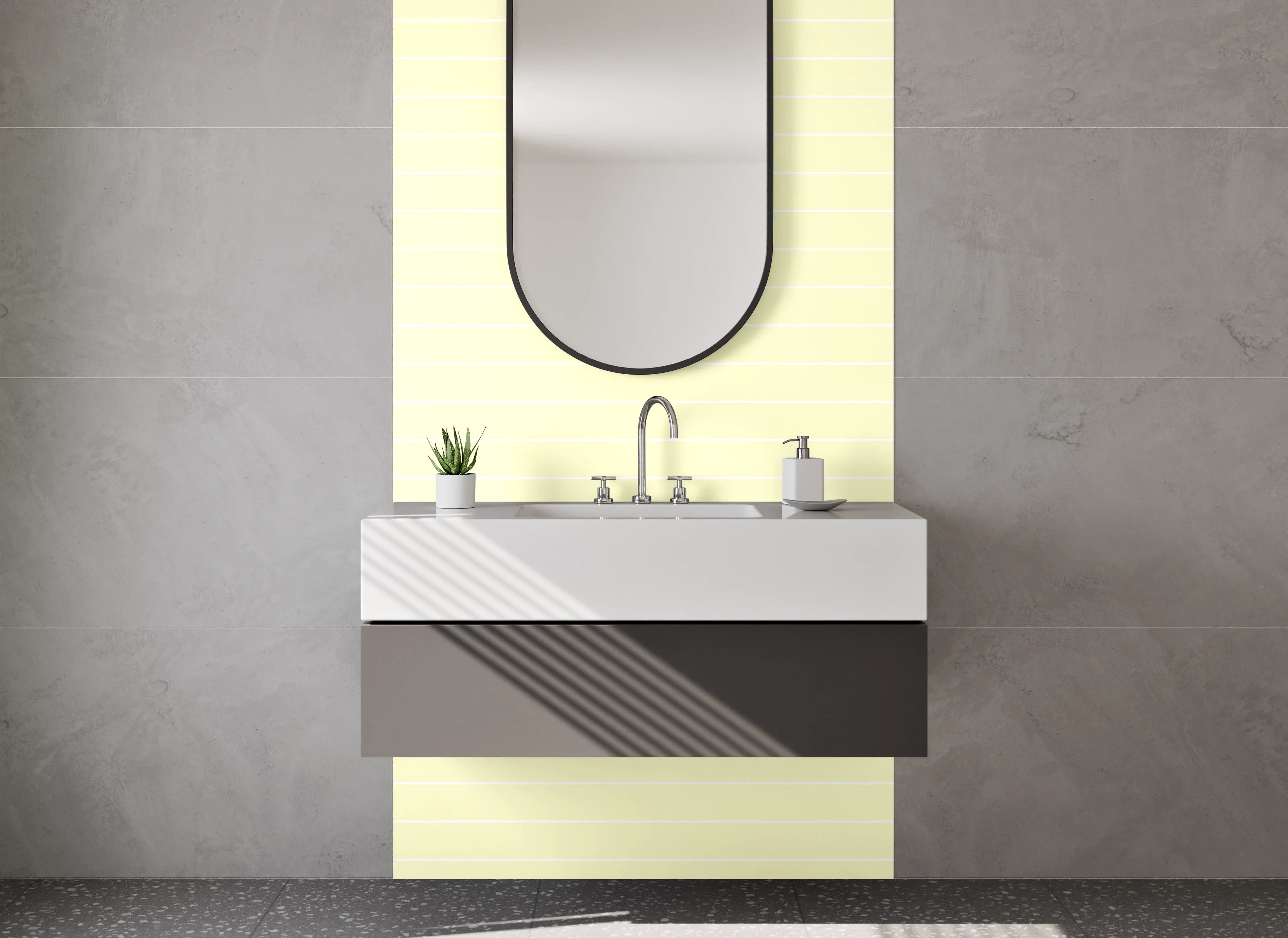 Waschbecken-Rückwand - Beige-weiße Marmoroptik für Bad & Küche
