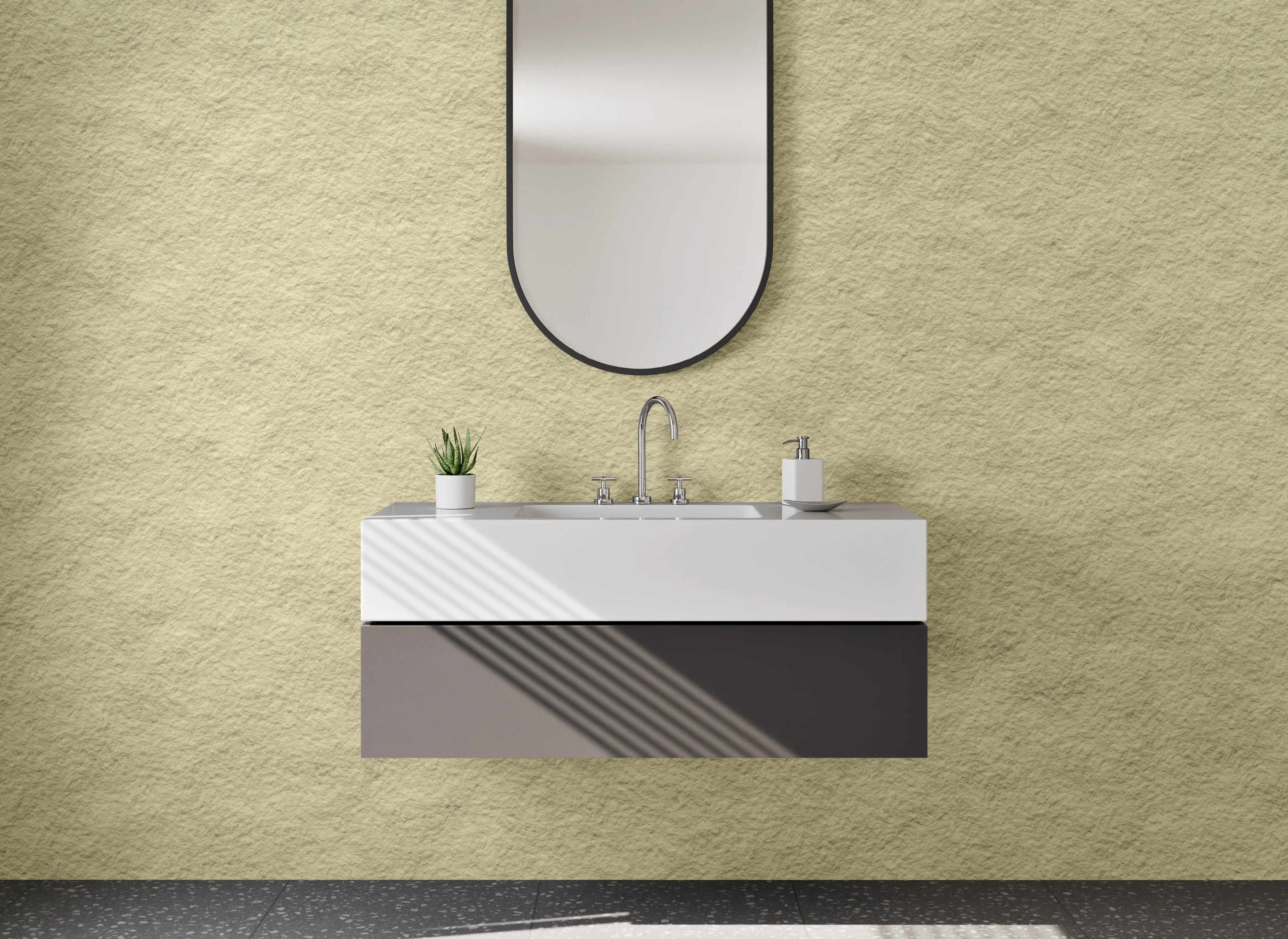 Waschbecken-Rückwand - Beigen Wasserfärbungseffekt