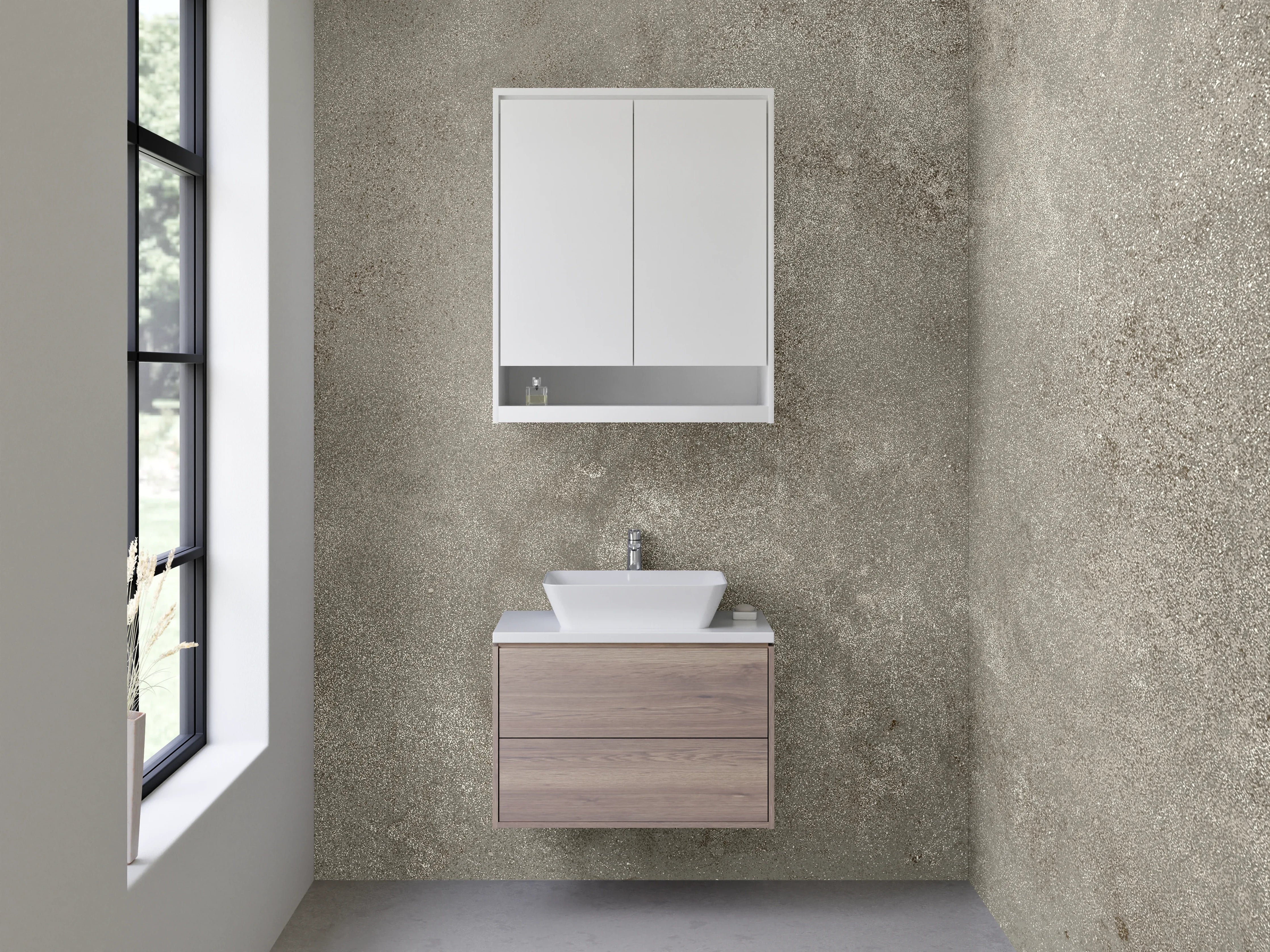 Waschbecken-Rückwand - Betonoptik für moderne Rückwände