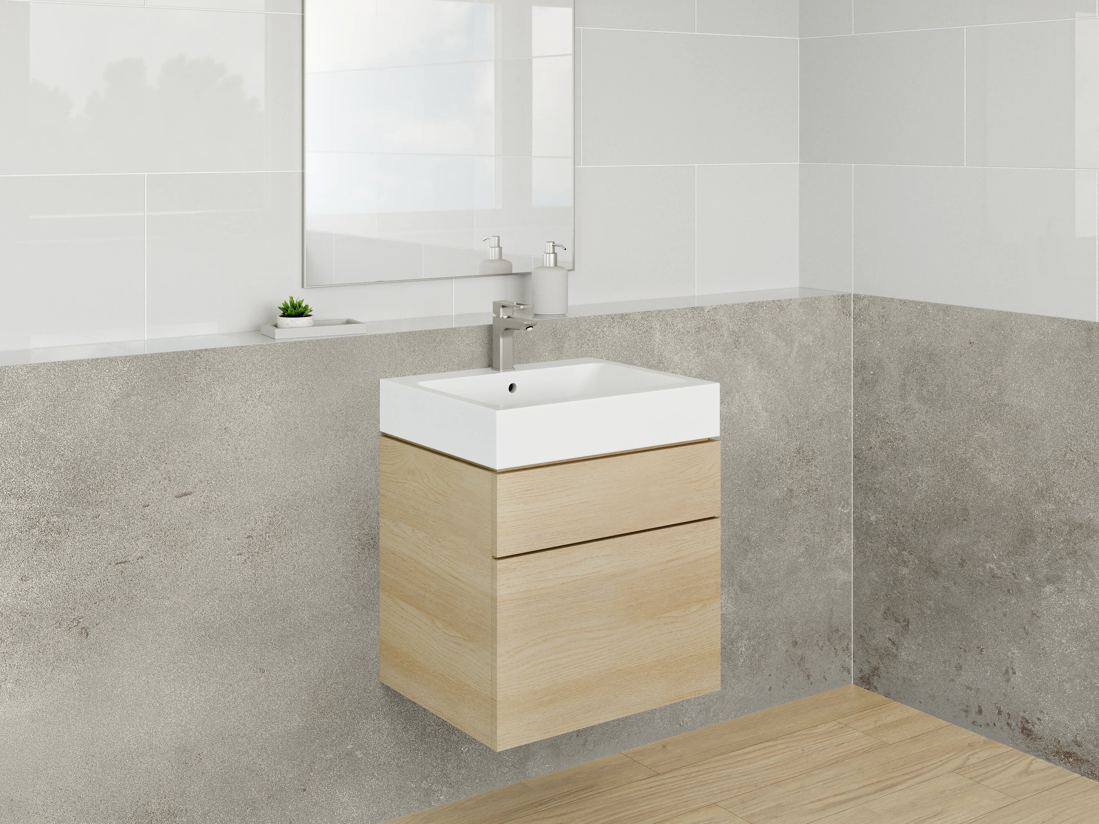 Waschbecken-Rückwand - Betonoptik für moderne Rückwände