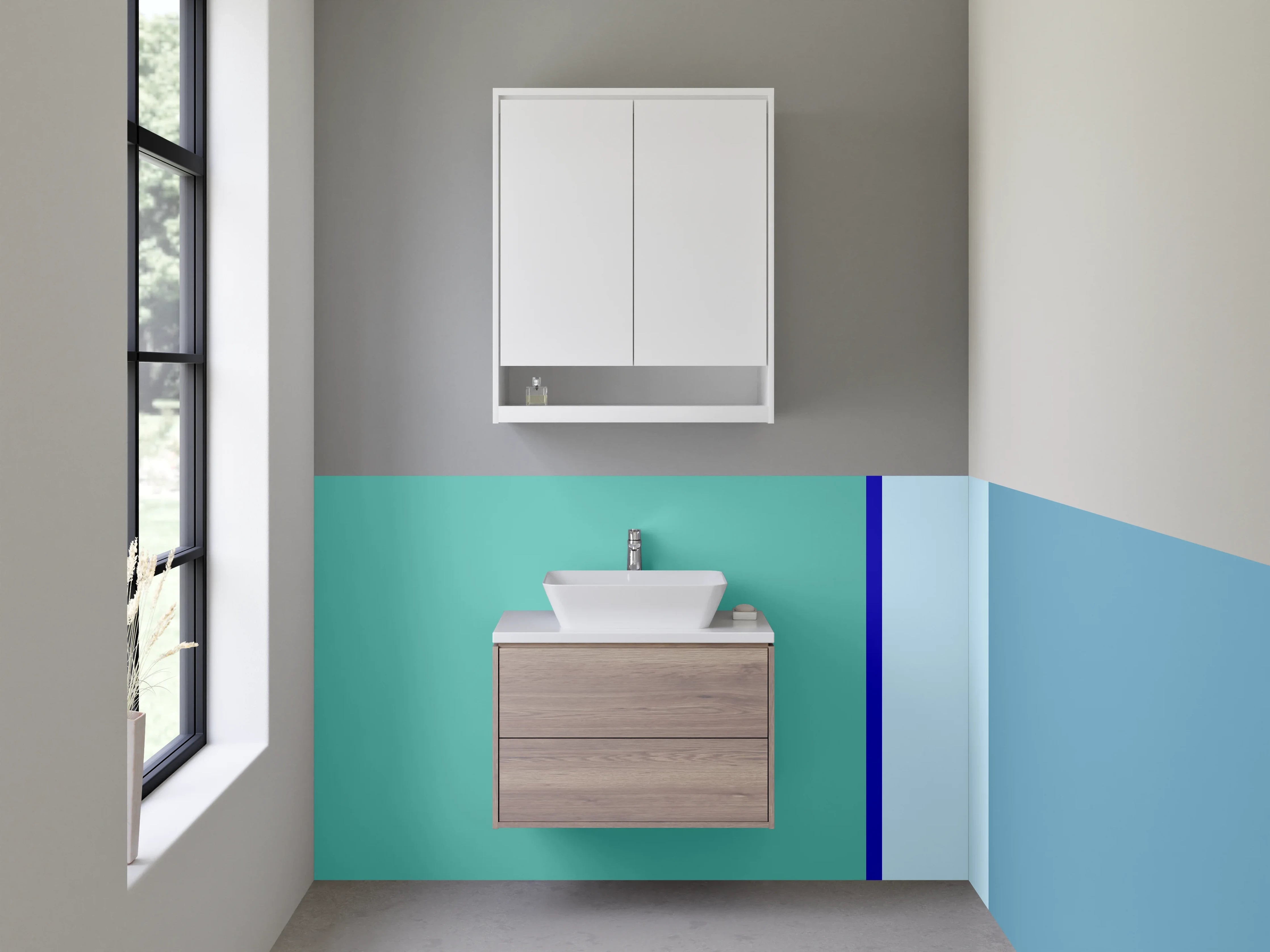 Waschbecken-Rückwand - Blaue Farbverlaufs-Textur