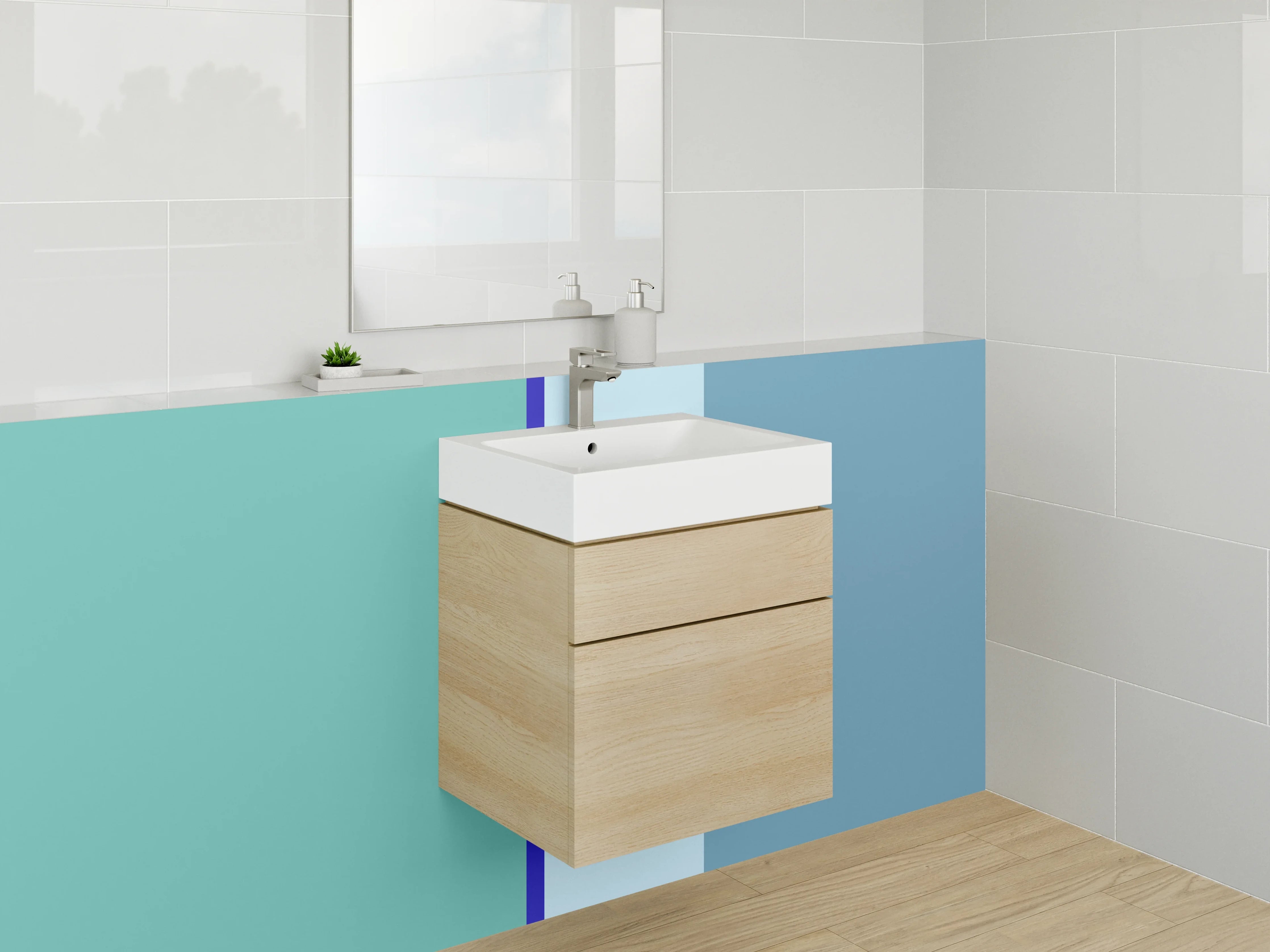 Waschbecken-Rückwand - Blaue Farbverlaufs-Textur