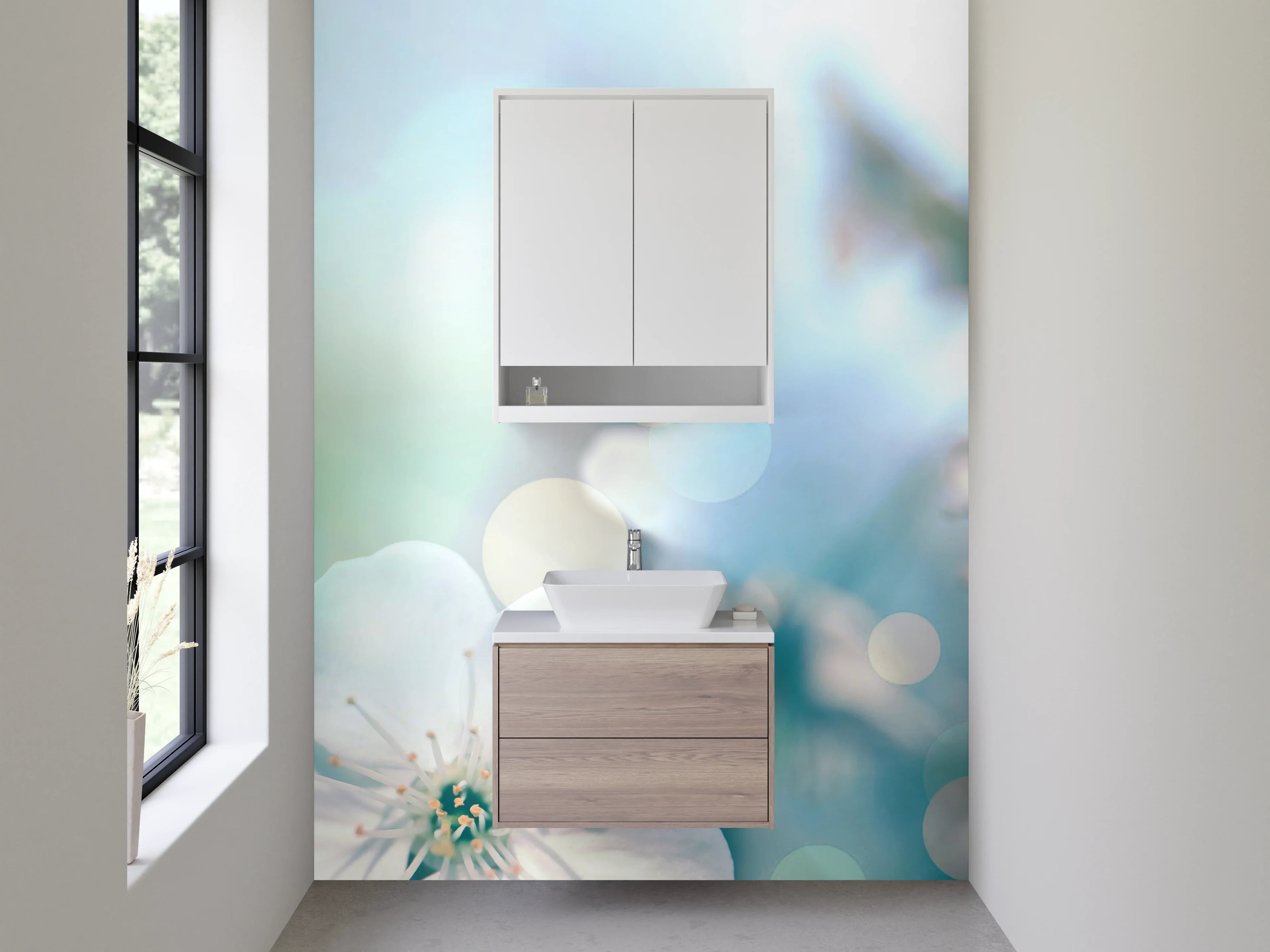 Waschbecken-Rückwand - Blütenpracht in Pastell – Frühlingstraum