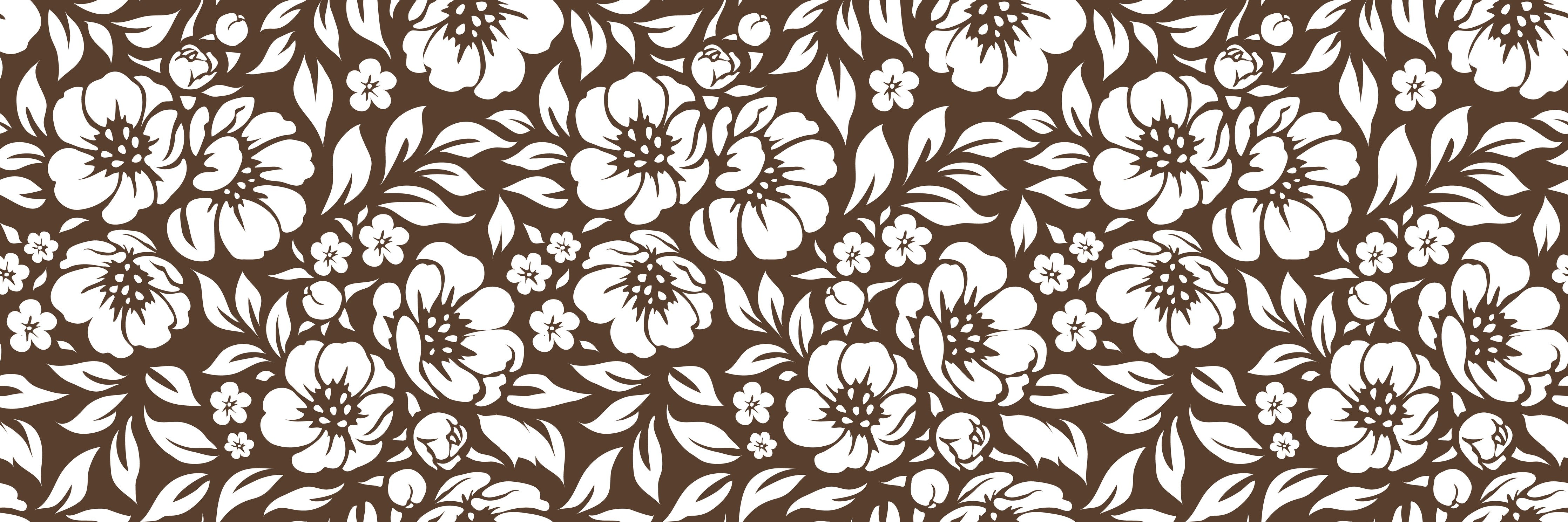 Waschbecken-Rückwand-Blütenzauber in Braun und Nebelweiß