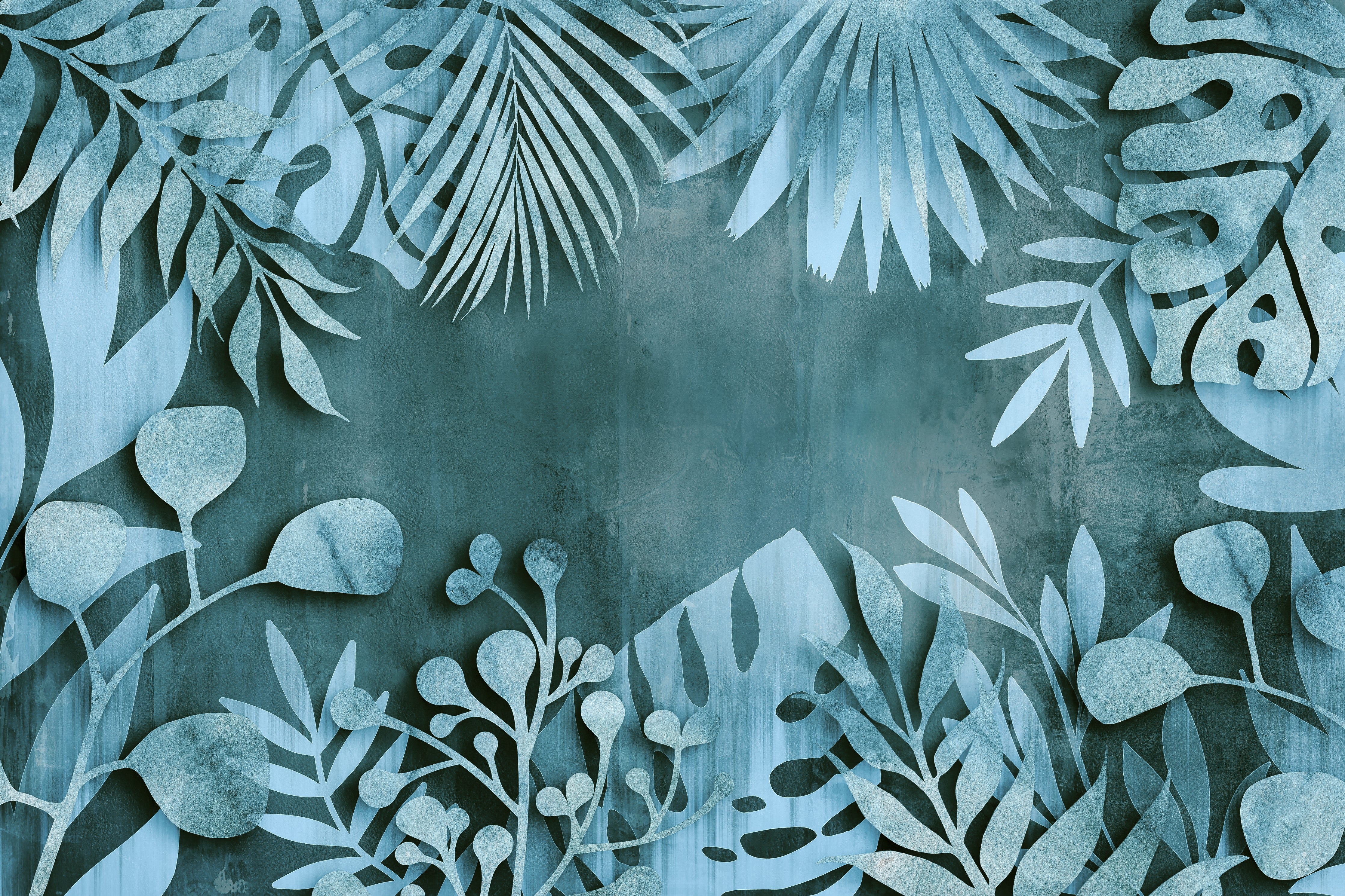 Waschbecken-Rückwand-Botanisches Abstract-Blattmuster Aquarell Blau