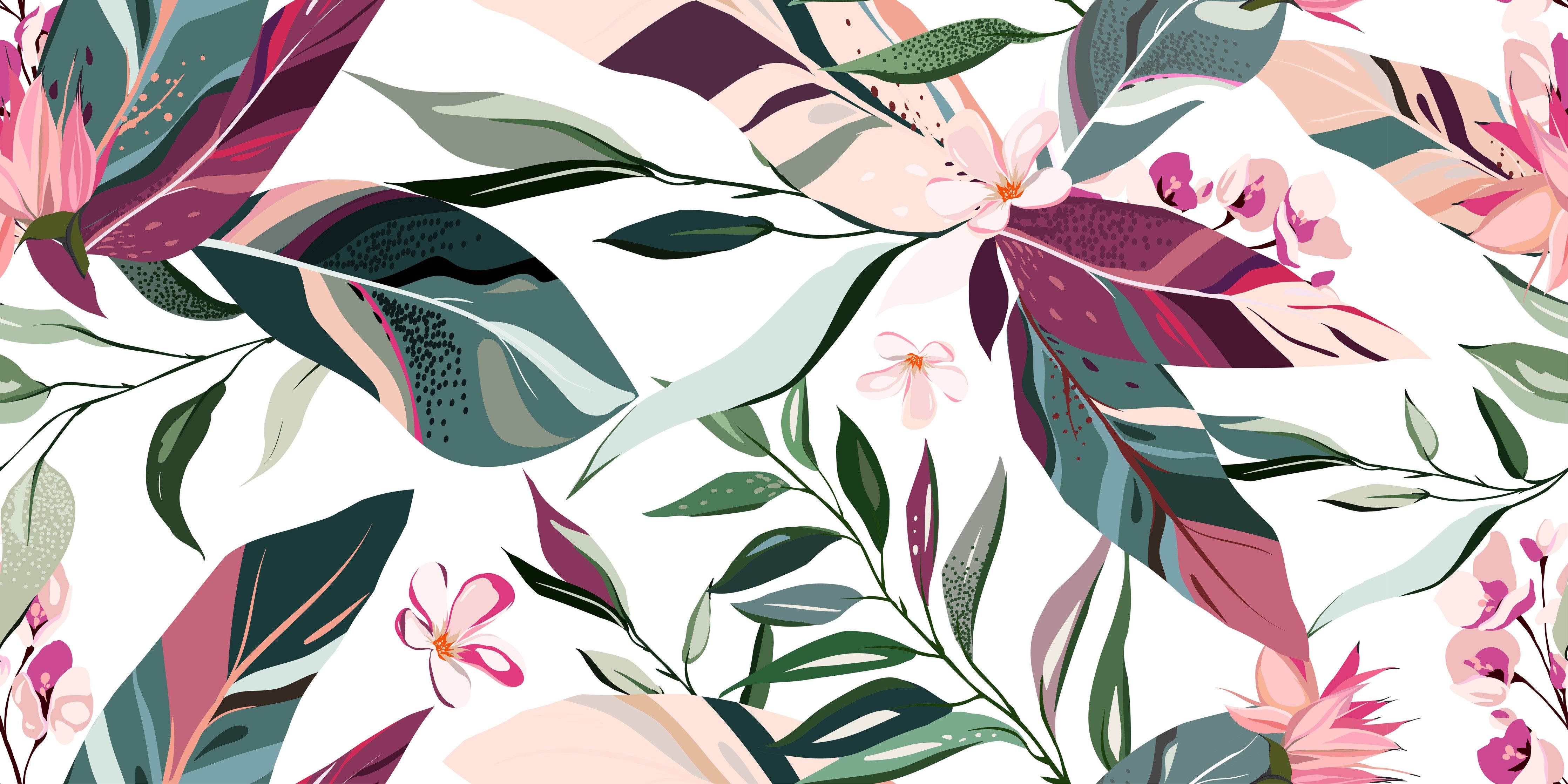 Waschbecken-Rückwand-Botanisches Muster Aquarell Tropisch