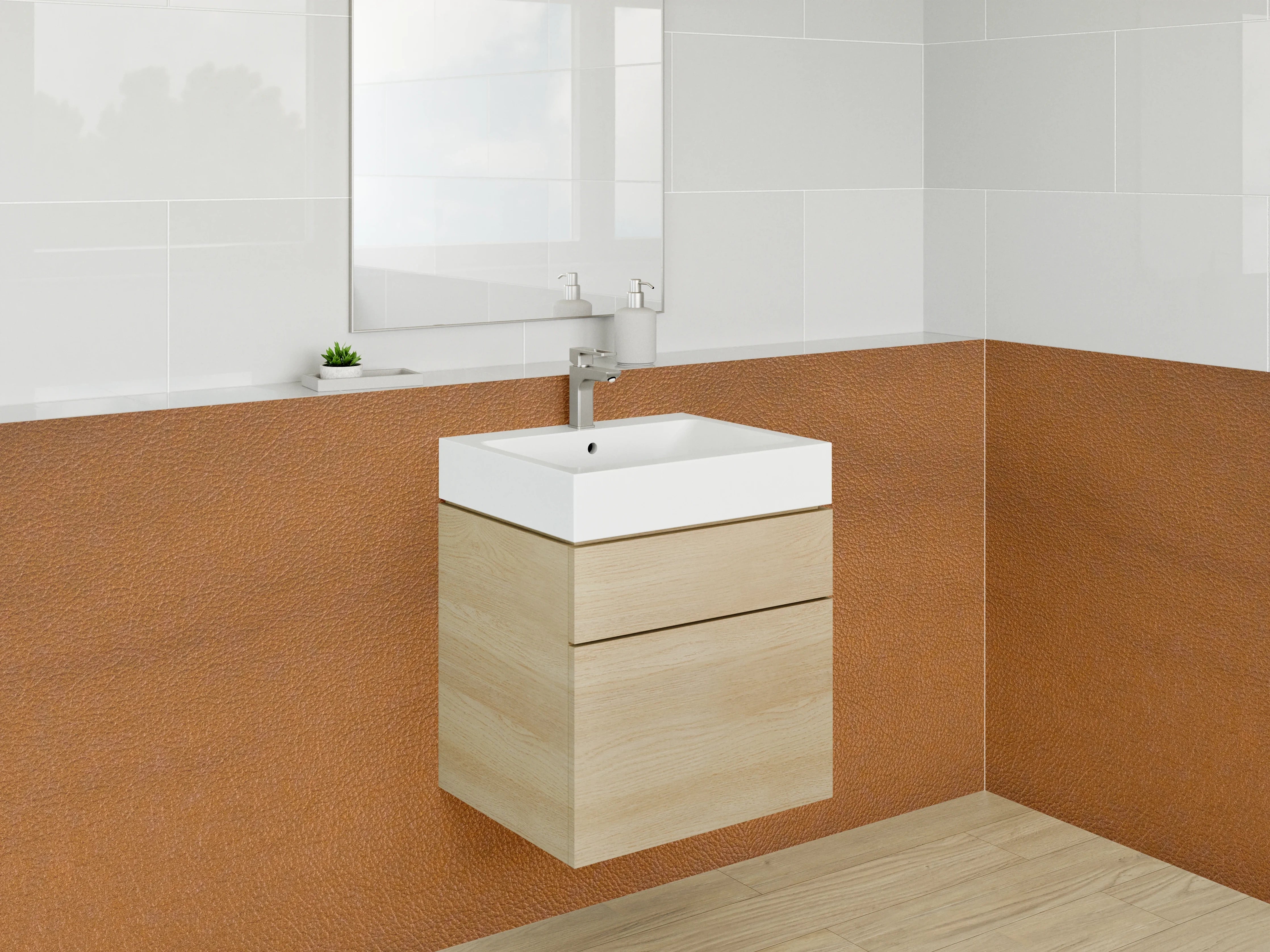 Waschbecken-Rückwand - Braune Uni-Farbe für Rückwände