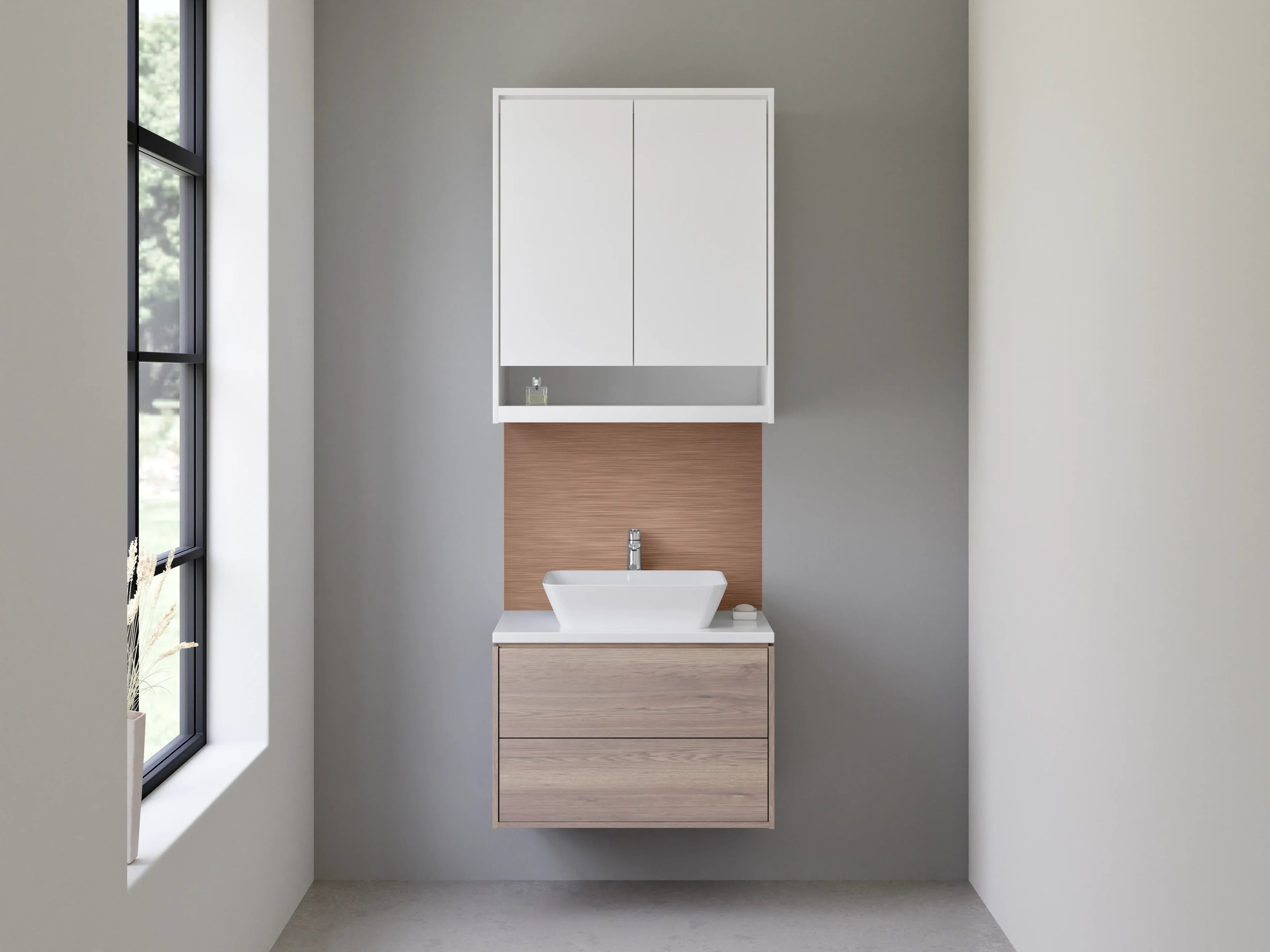 Waschbecken-Rückwand - Braune gebürstete Metalloptik