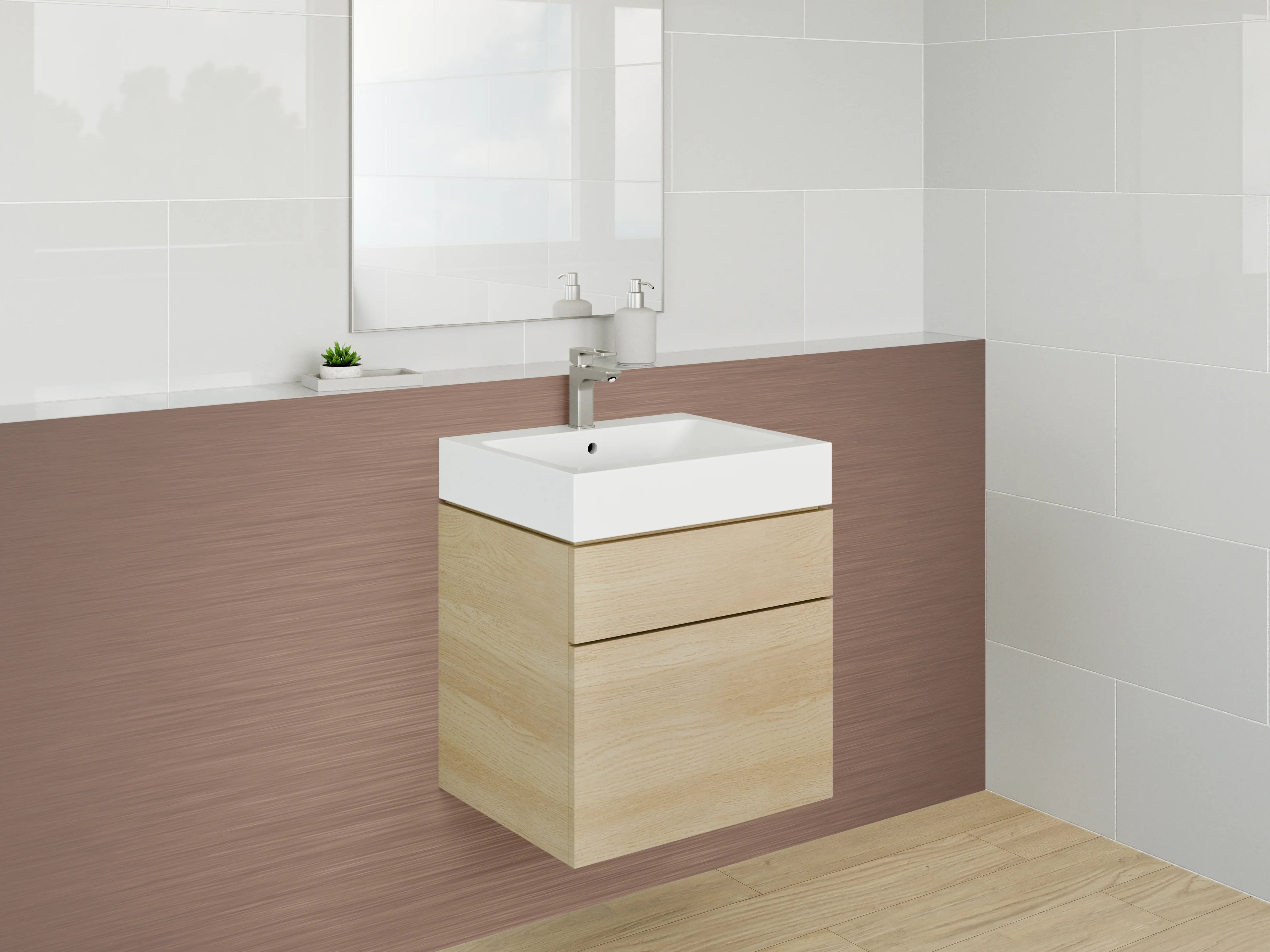 Waschbecken-Rückwand - Braune gebürstete Metalloptik