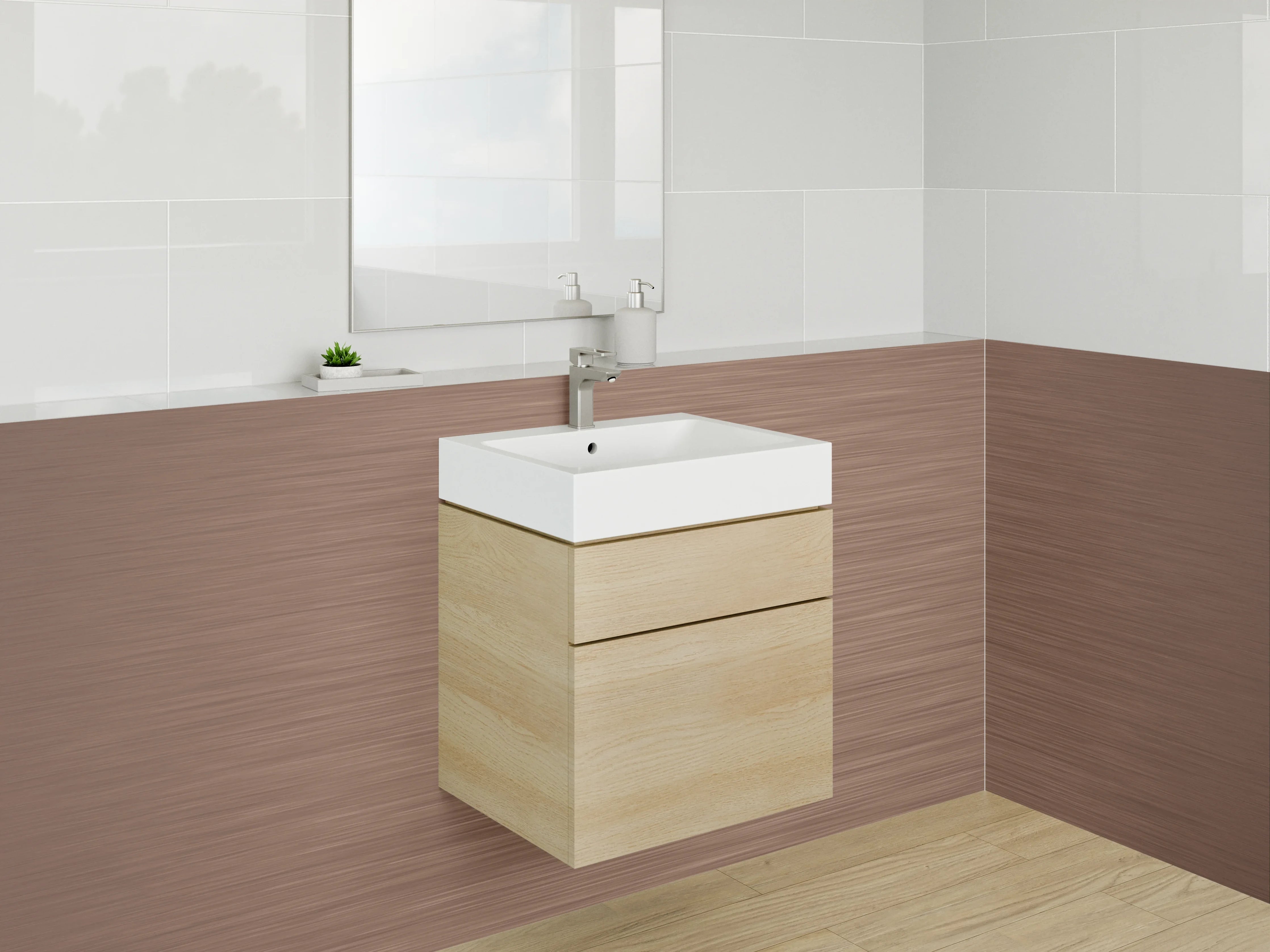 Waschbecken-Rückwand - Braune gebürstete Metalloptik