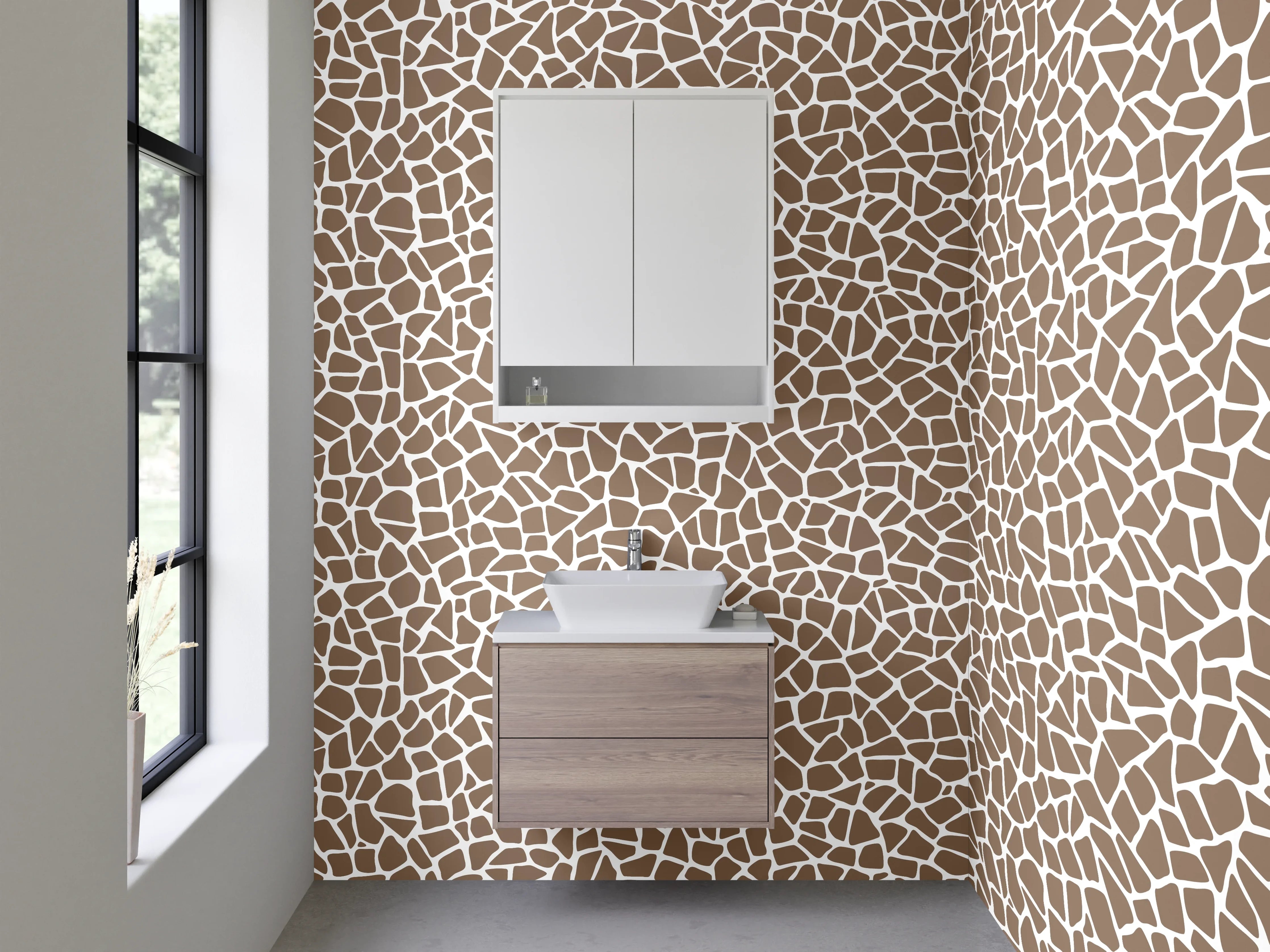 Waschbecken-Rückwand - Braunes Mosaik Muster modern