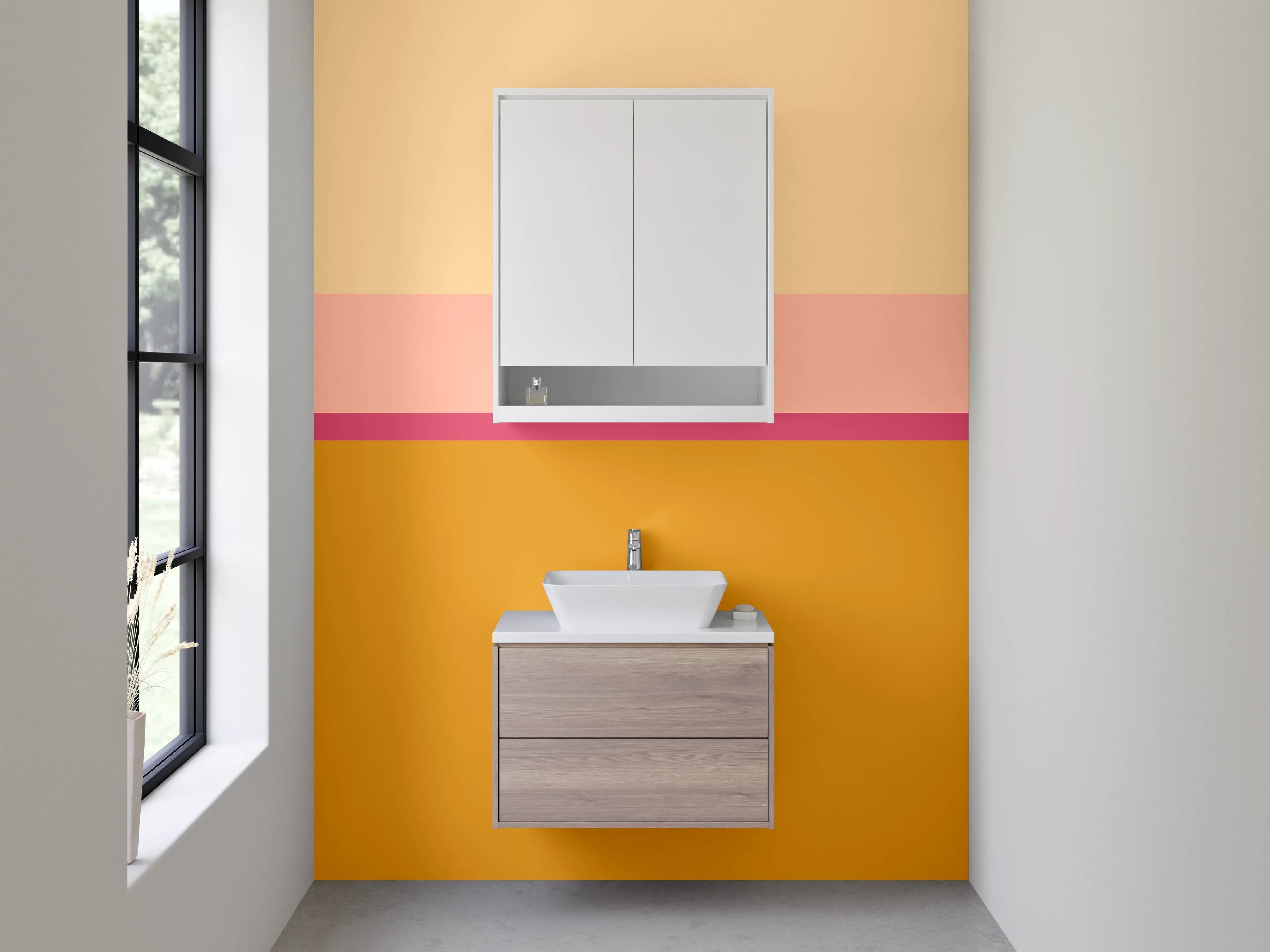 Waschbecken-Rückwand - Bunt gestreifte Farbpalette