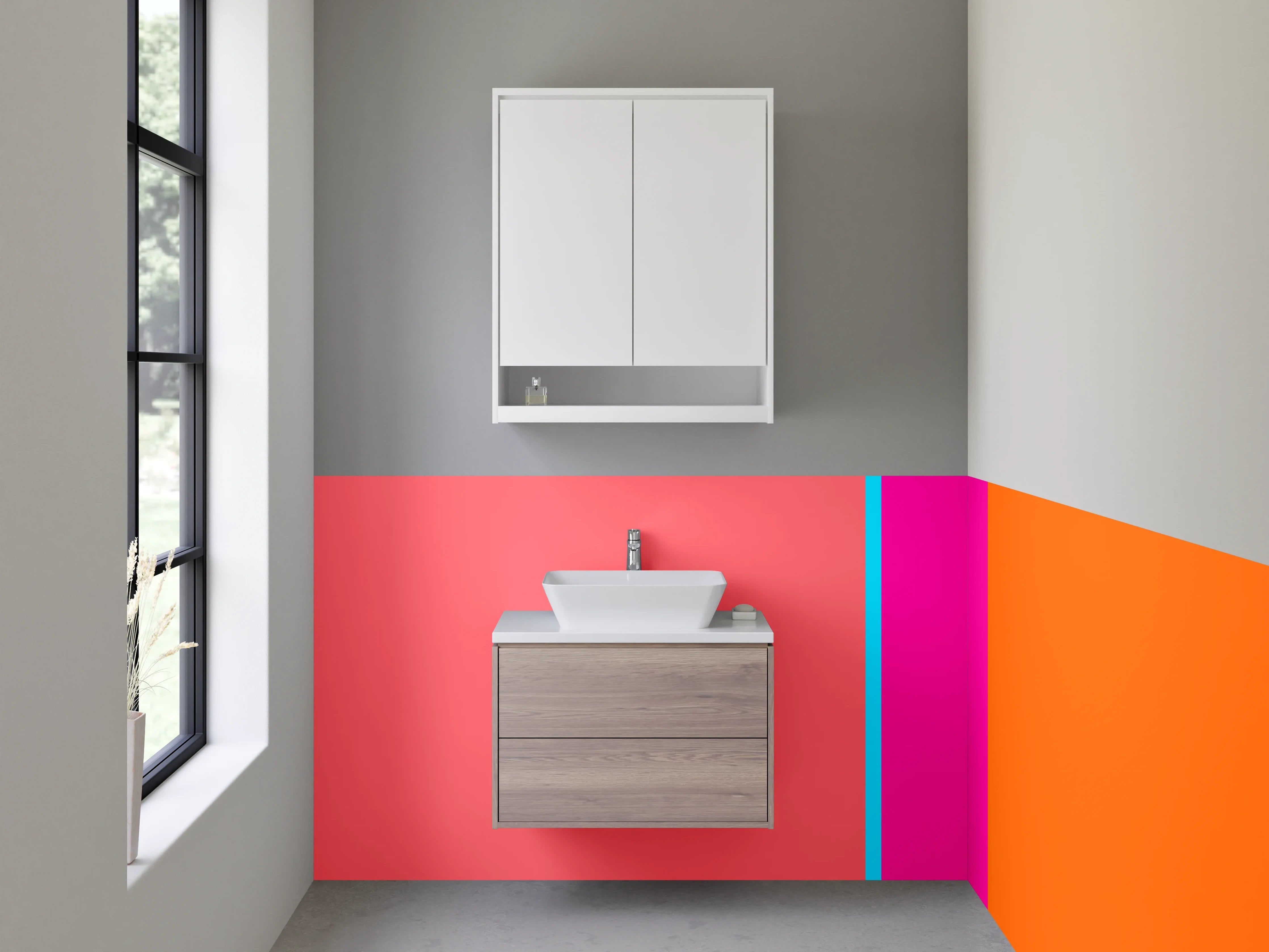 Waschbecken-Rückwand - Bunte Blockfarben Modern Design