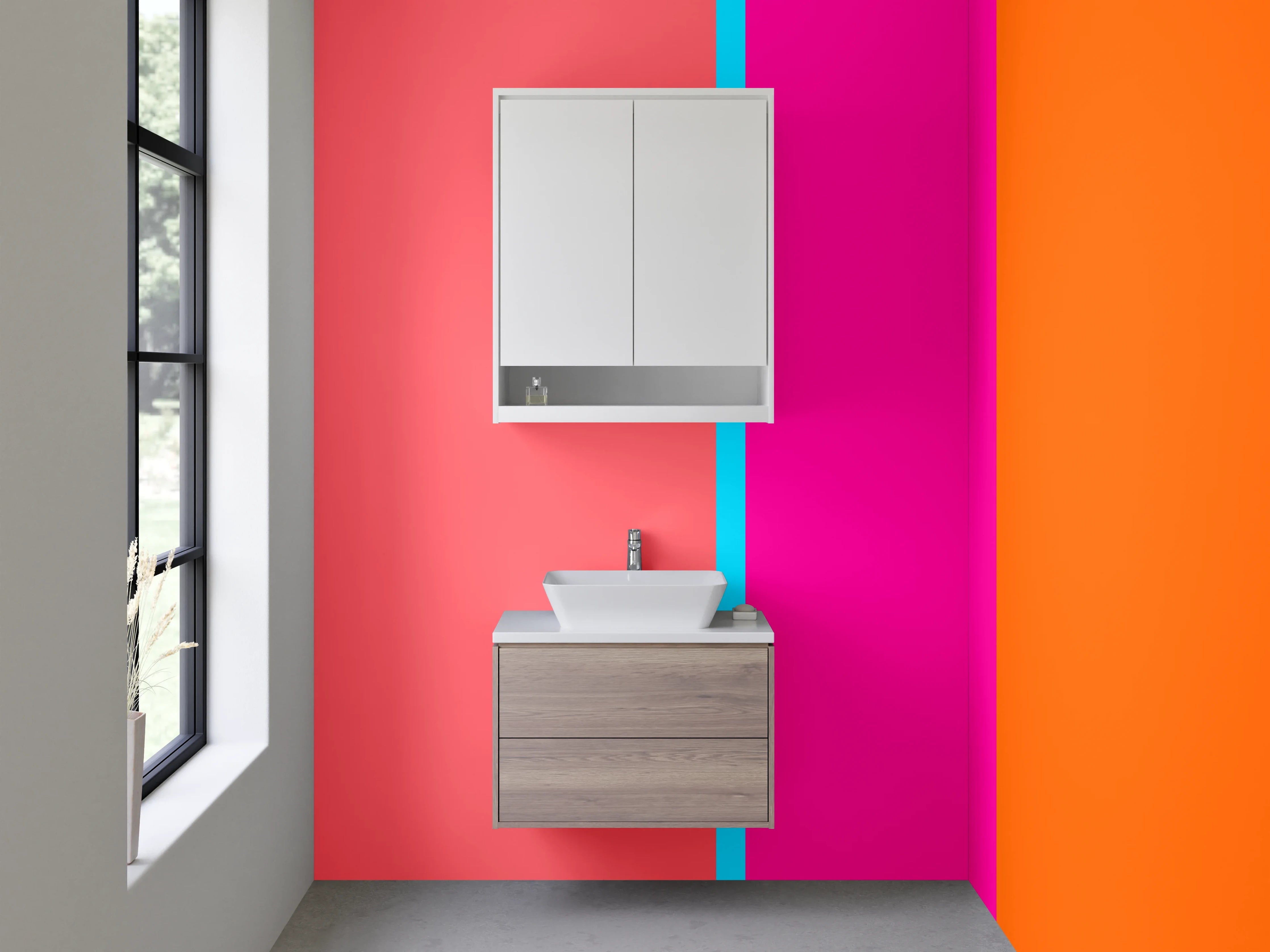 Waschbecken-Rückwand - Bunte Blockfarben Modern Design