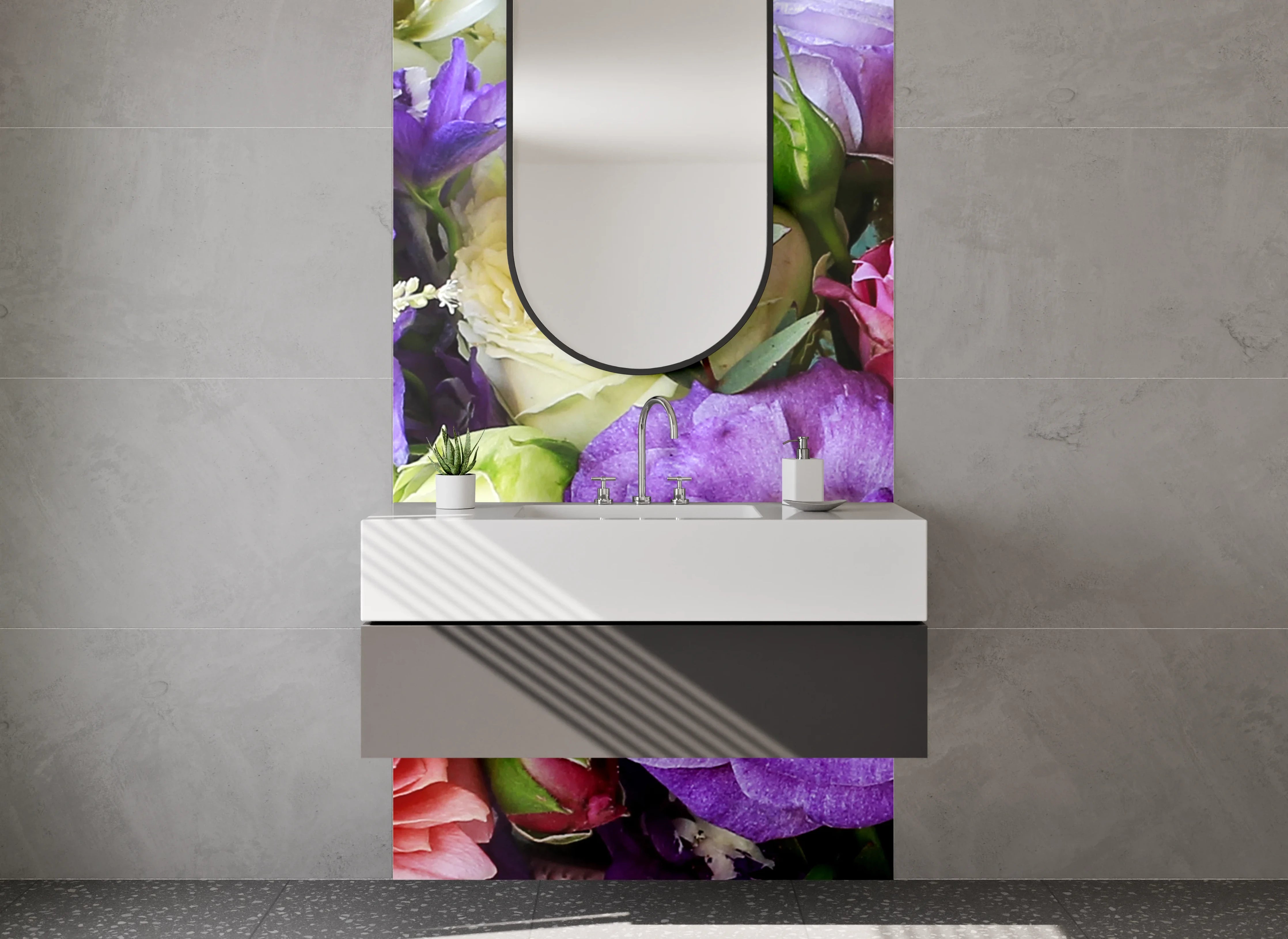 Waschbecken-Rückwand - Bunte Blumenpracht für Dein Zuhause