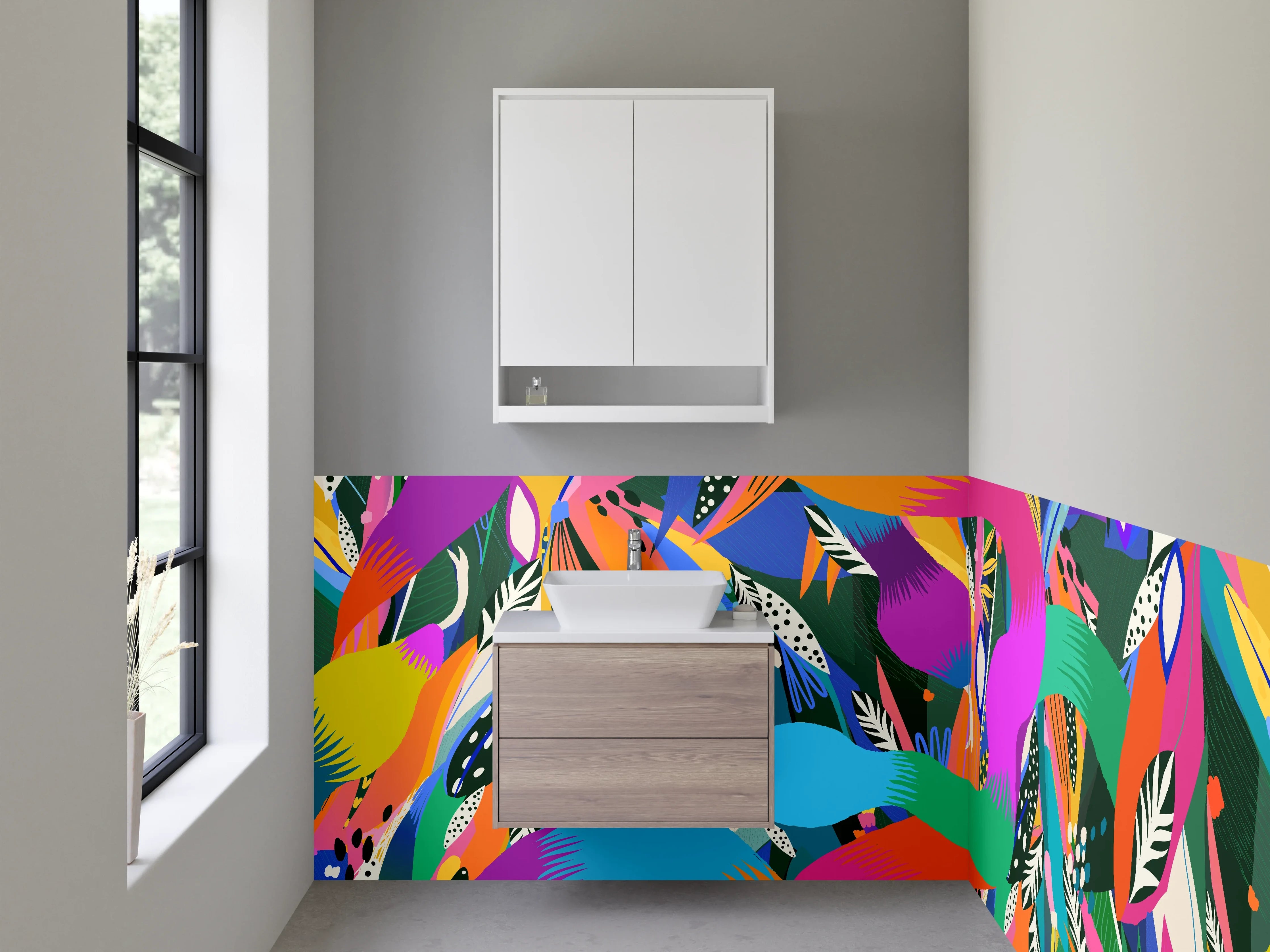 Waschbecken-Rückwand - Bunte abstrakte Kunst Muster