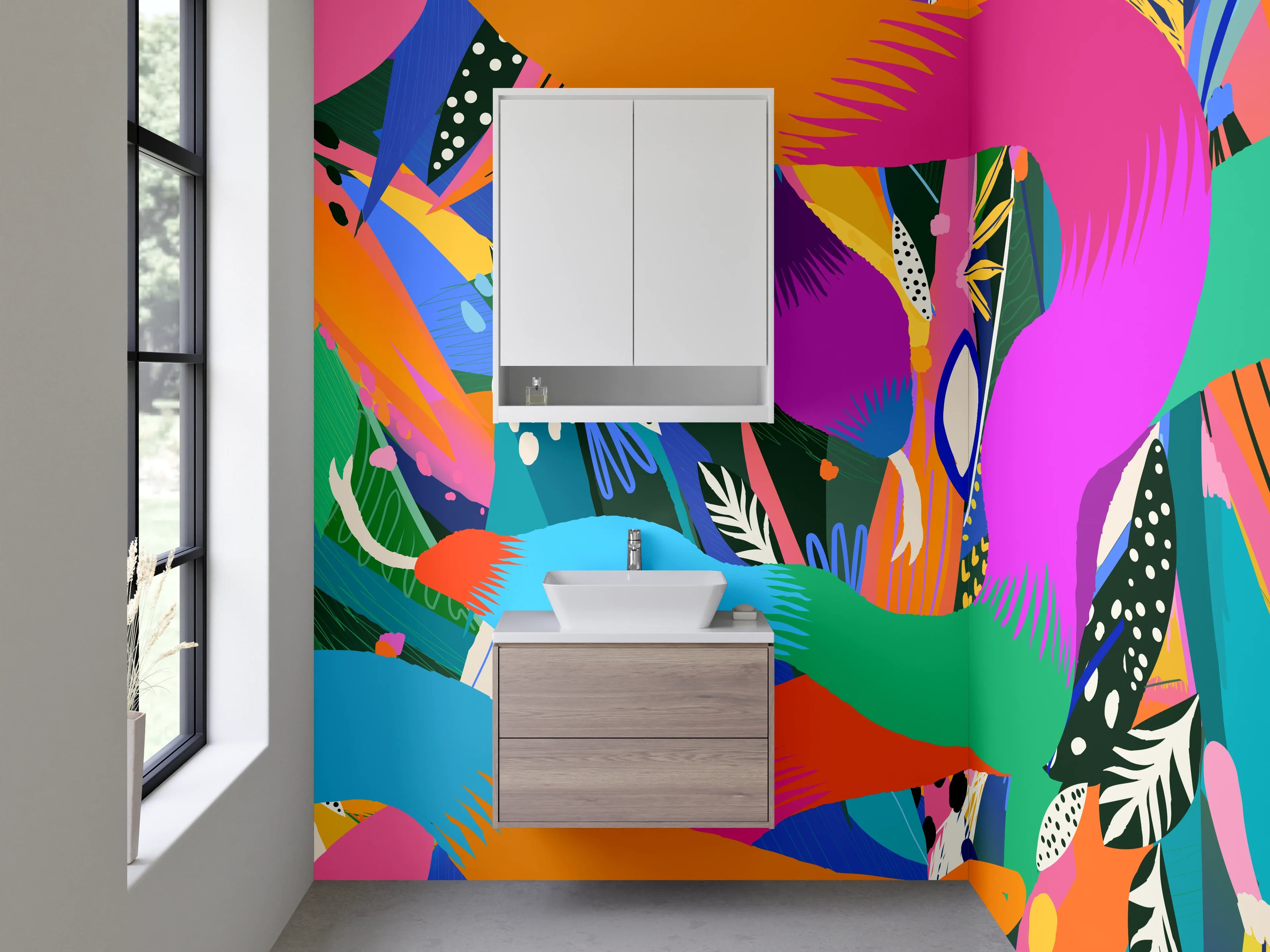 Waschbecken-Rückwand - Bunte abstrakte Kunst Muster