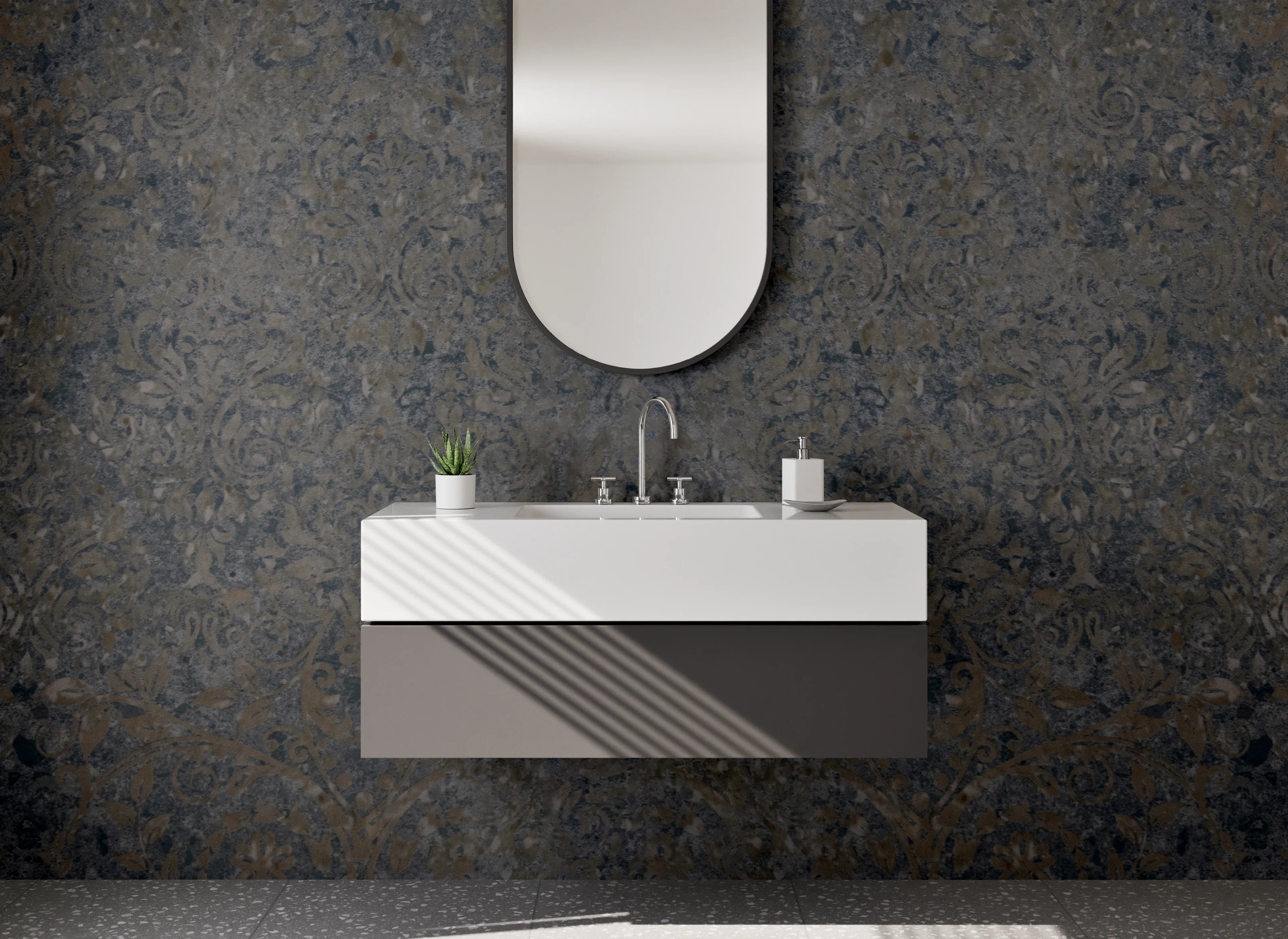 Waschbecken-Rückwand - Dunkle Granit-Textur