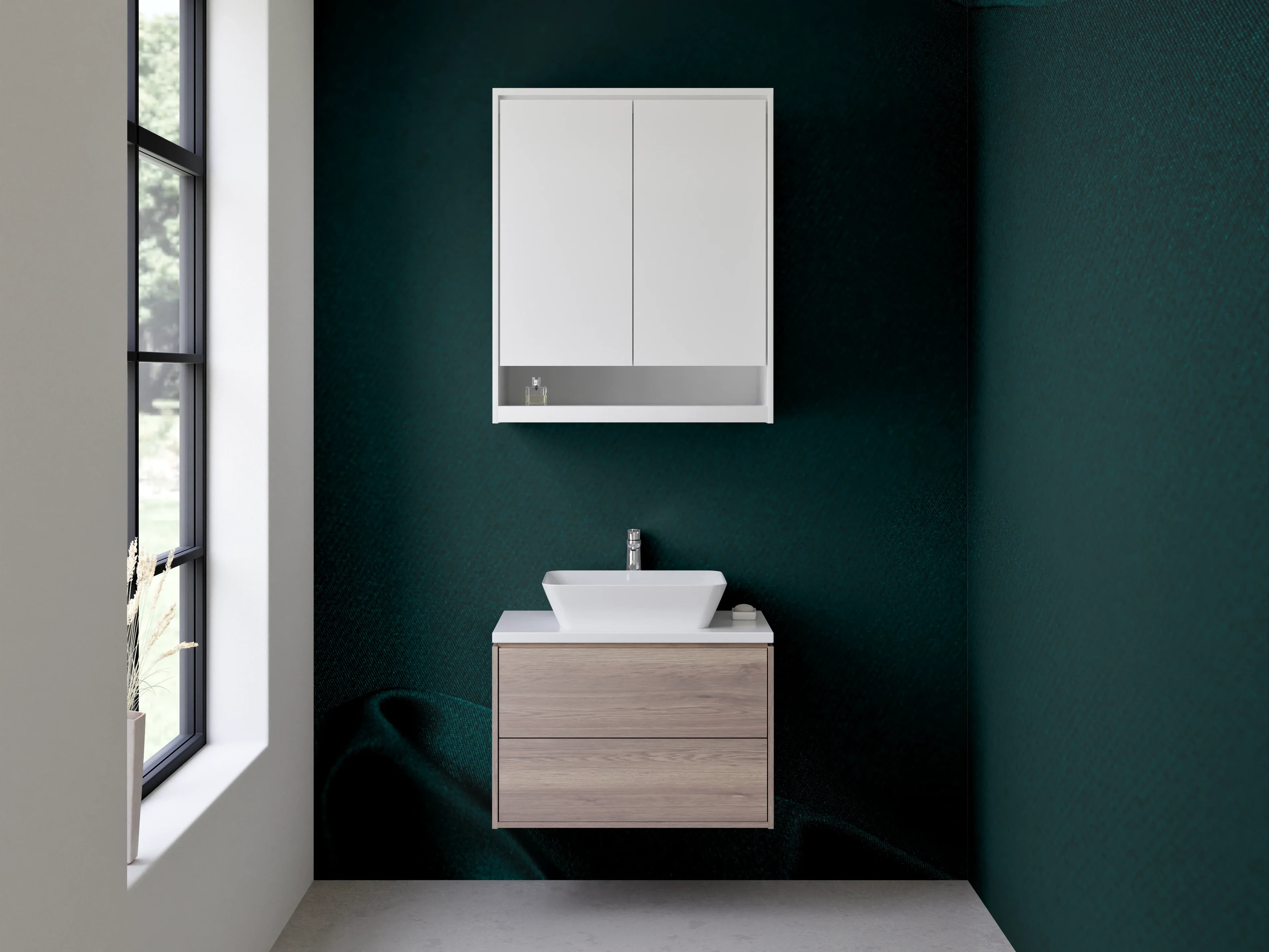 Waschbecken-Rückwand - Dunkle Samtstoff-Textur im Wrap-Stil