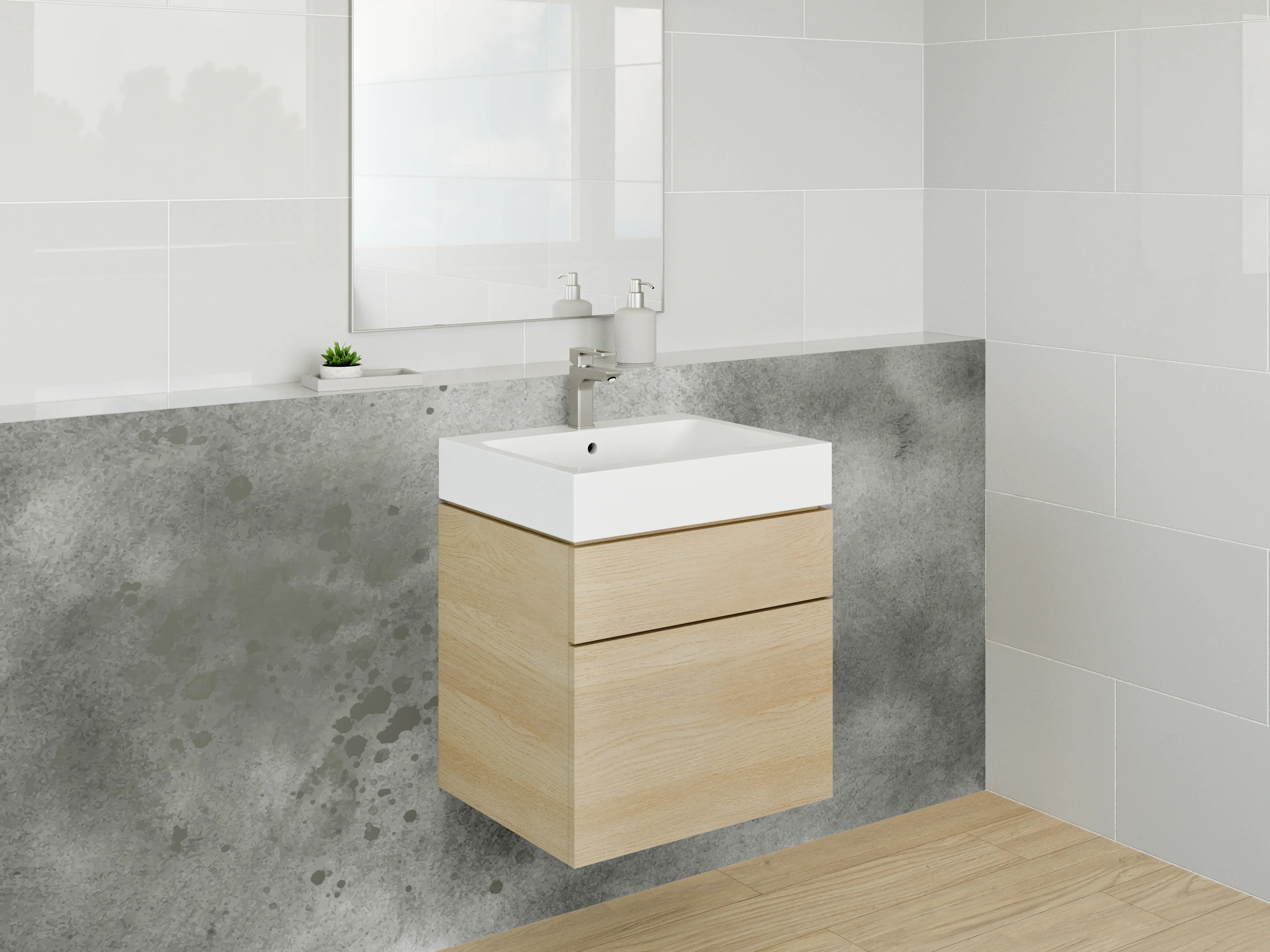 Waschbecken-Rückwand - Dunkle Wasserfarbentextur