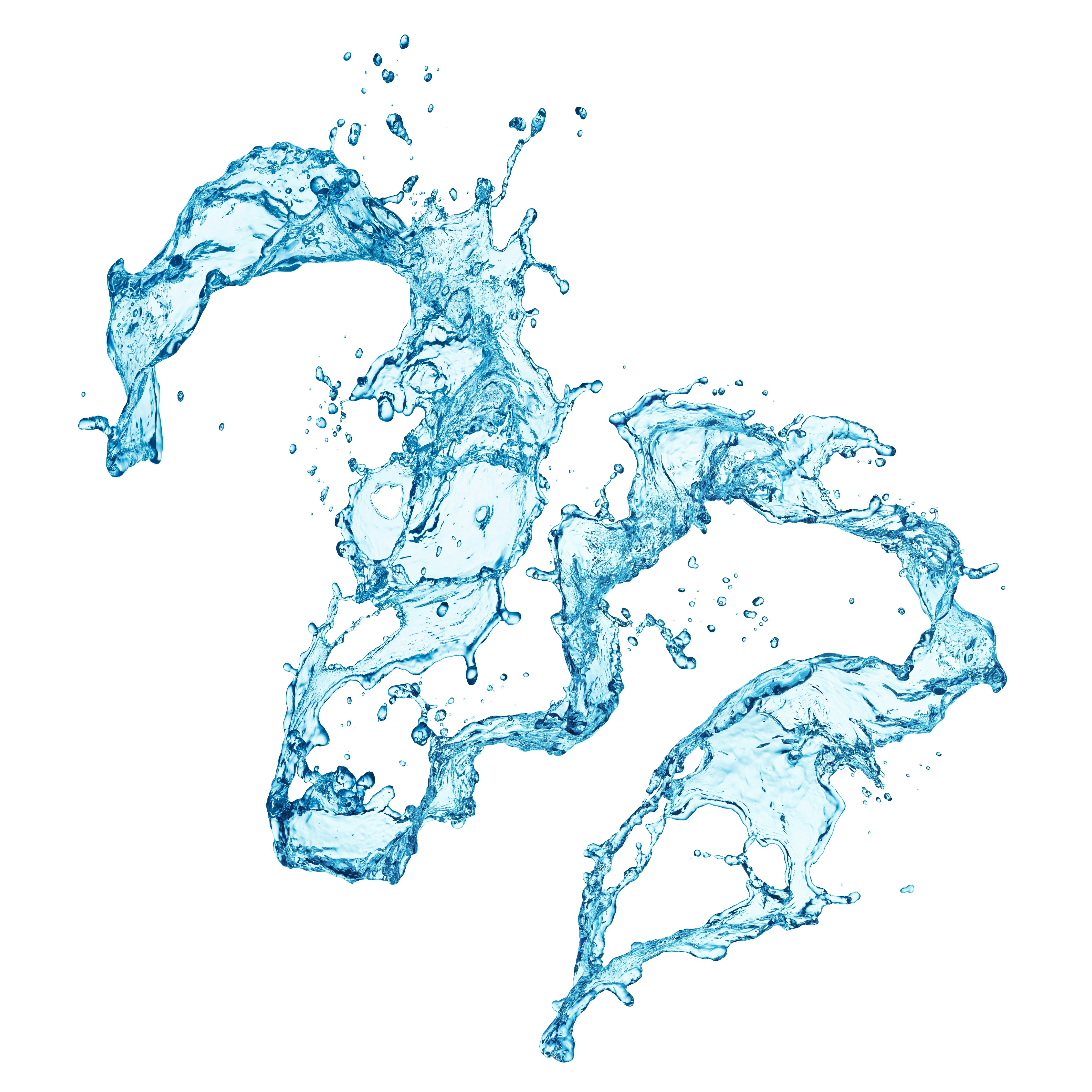 Waschbecken-Rückwand-Dynamischer Wasser-Splash auf Weiß